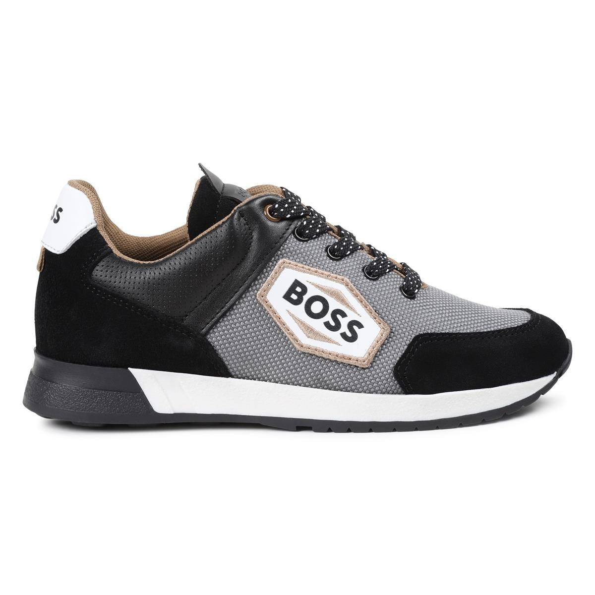 Boys Black Logo Shoes