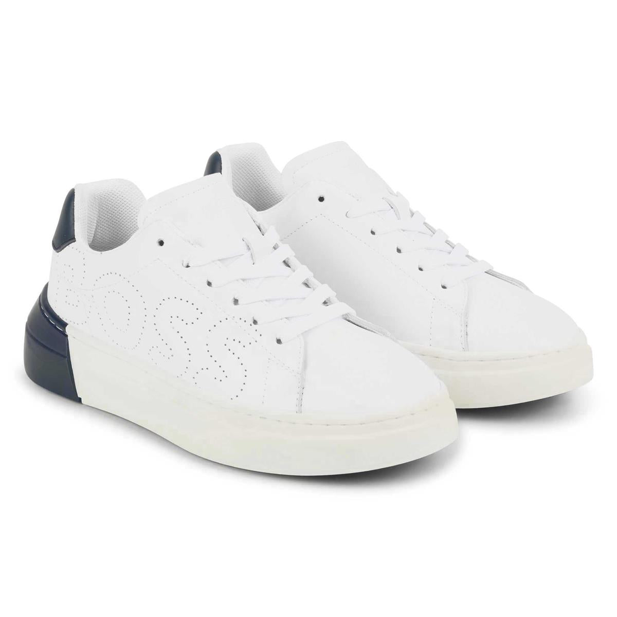 Boys White Logo Shoes