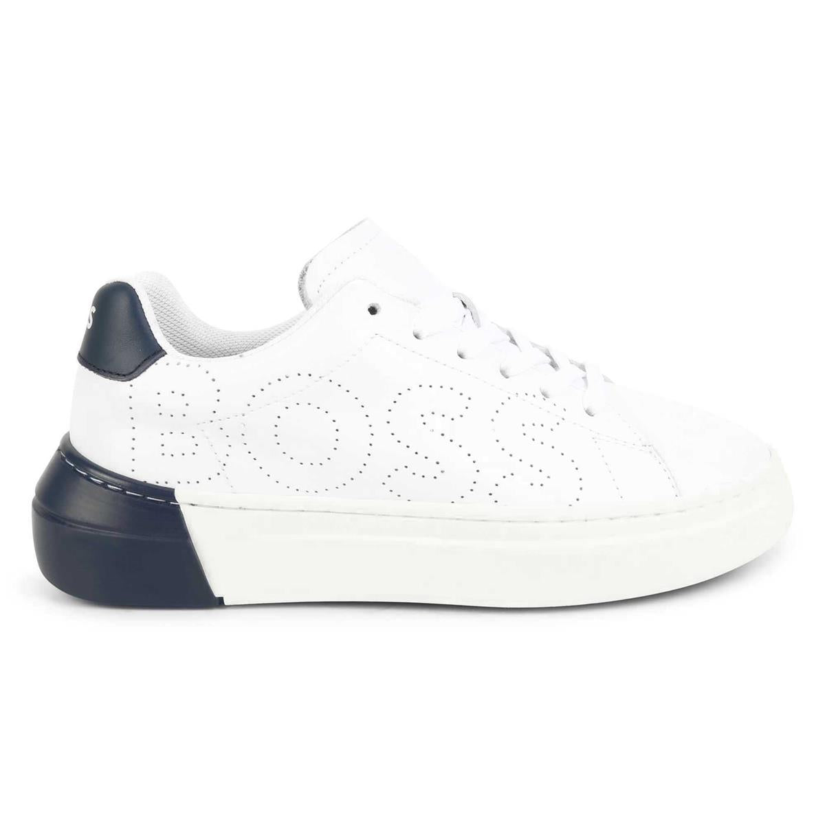 Boys White Logo Shoes