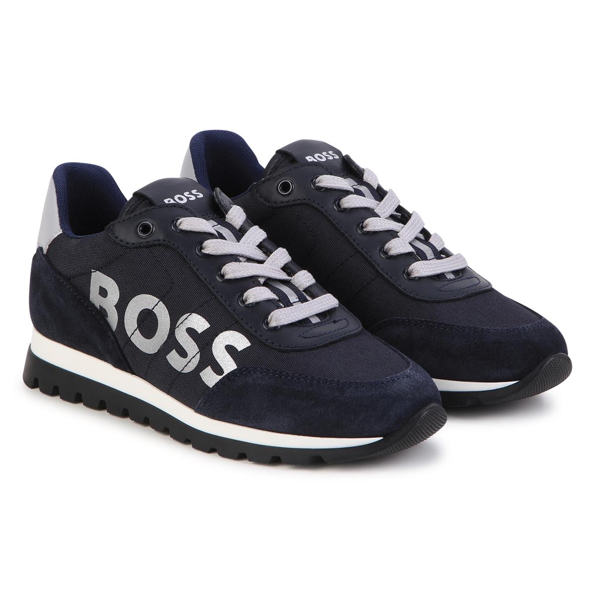 Boys Black Logo Shoes