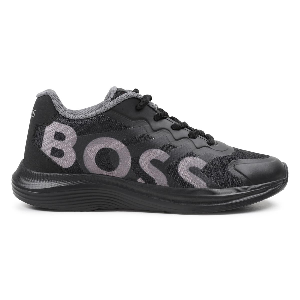 Boys Black Logo Shoes