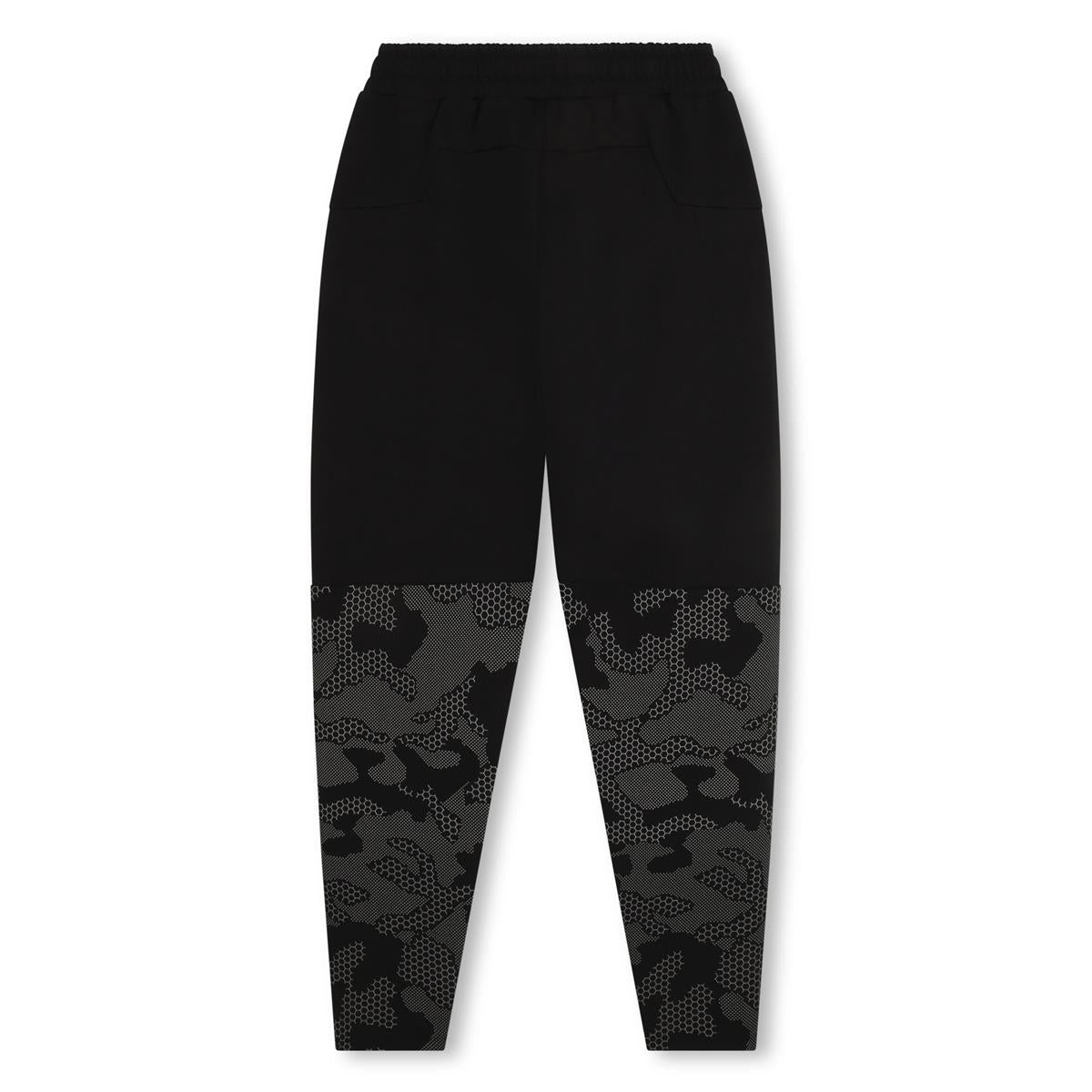 Boys Black Logo Cotton Trousers