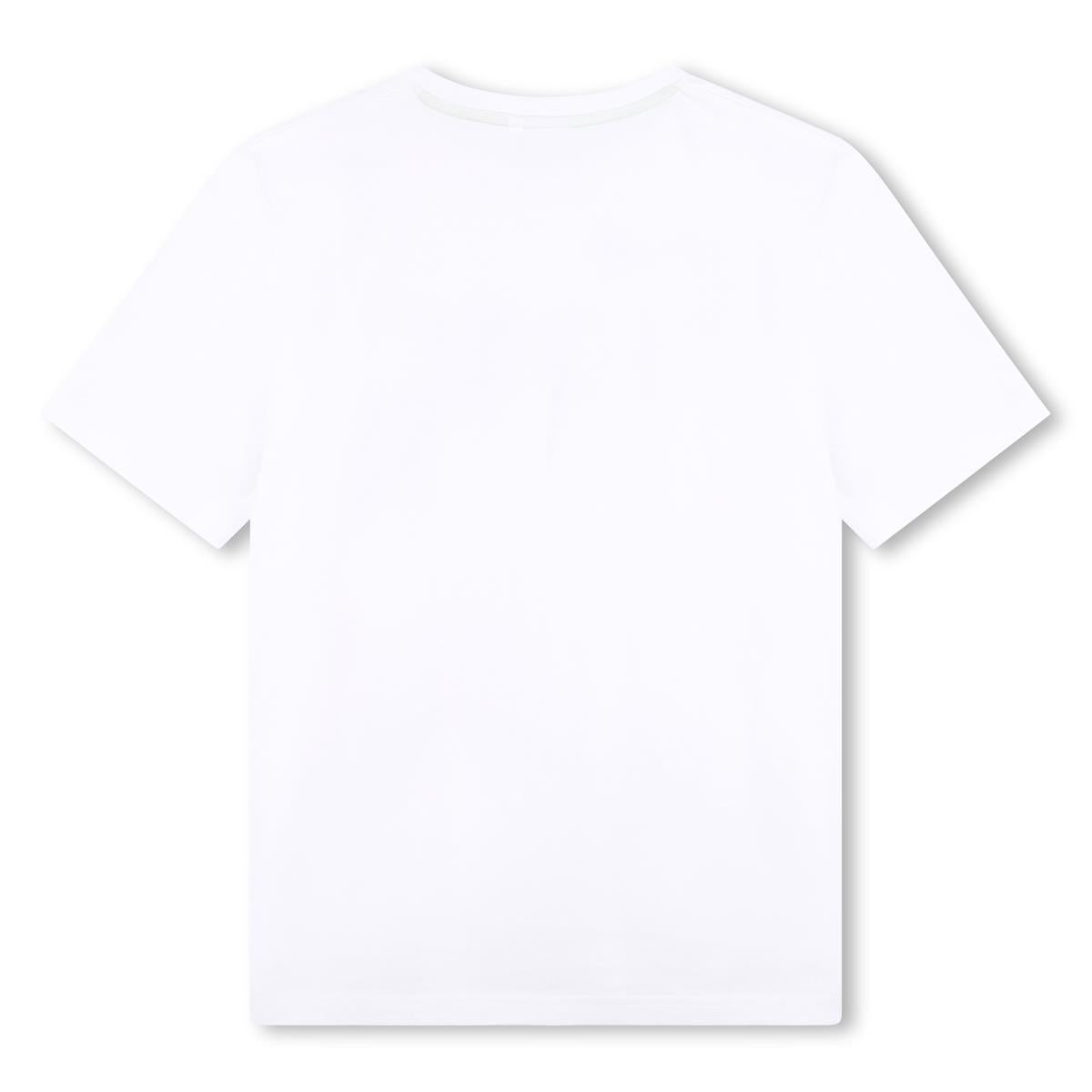 Boys White Logo Cotton T-Shirt
