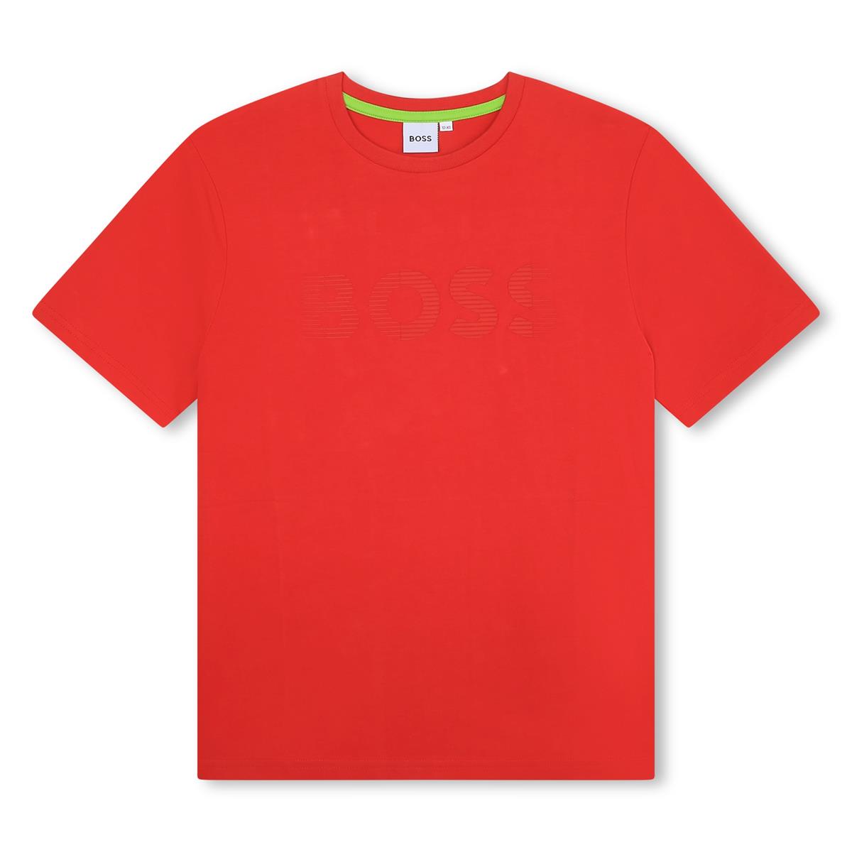 Boys Red Logo Cotton T-Shirt