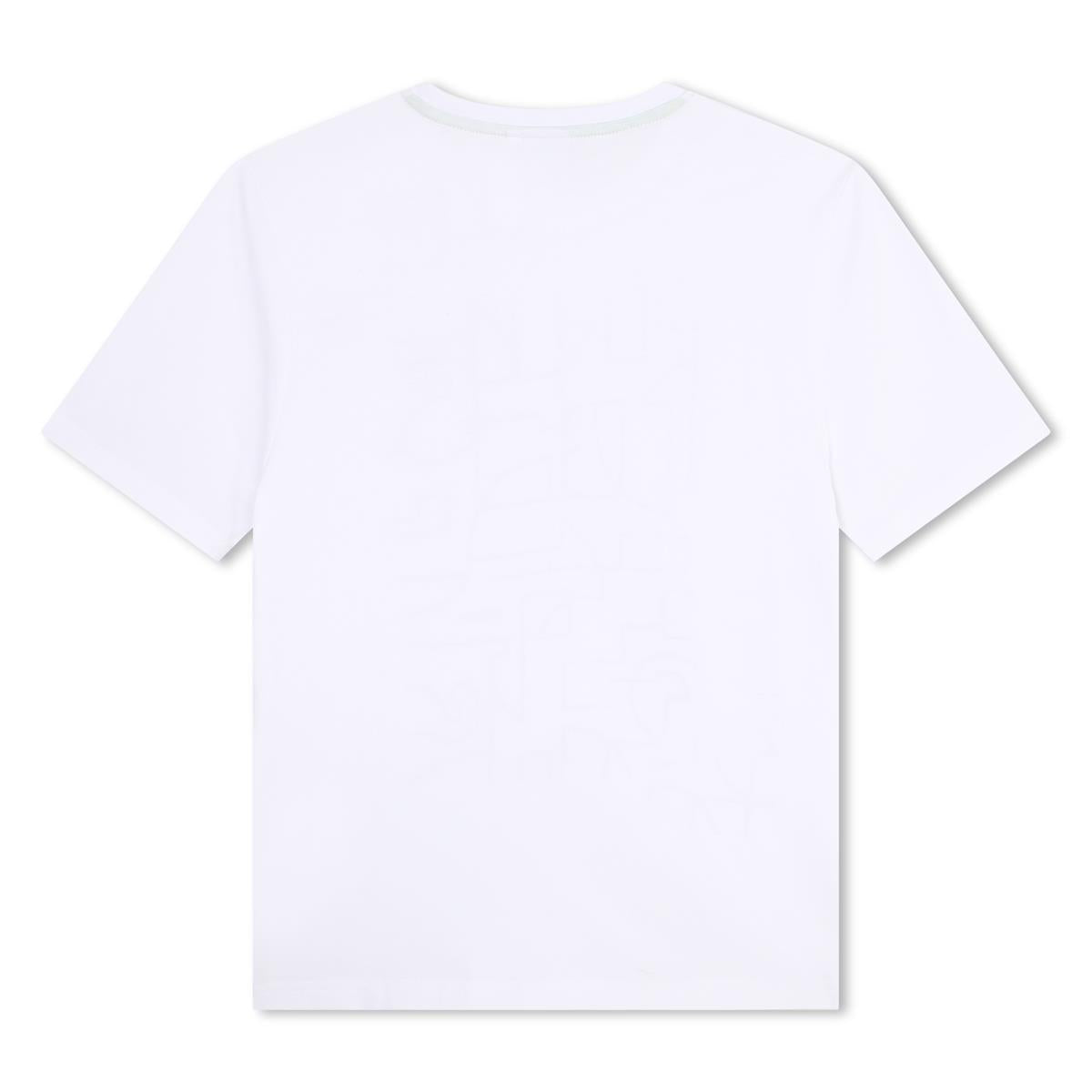 Boys White Logo Cotton T-Shirt