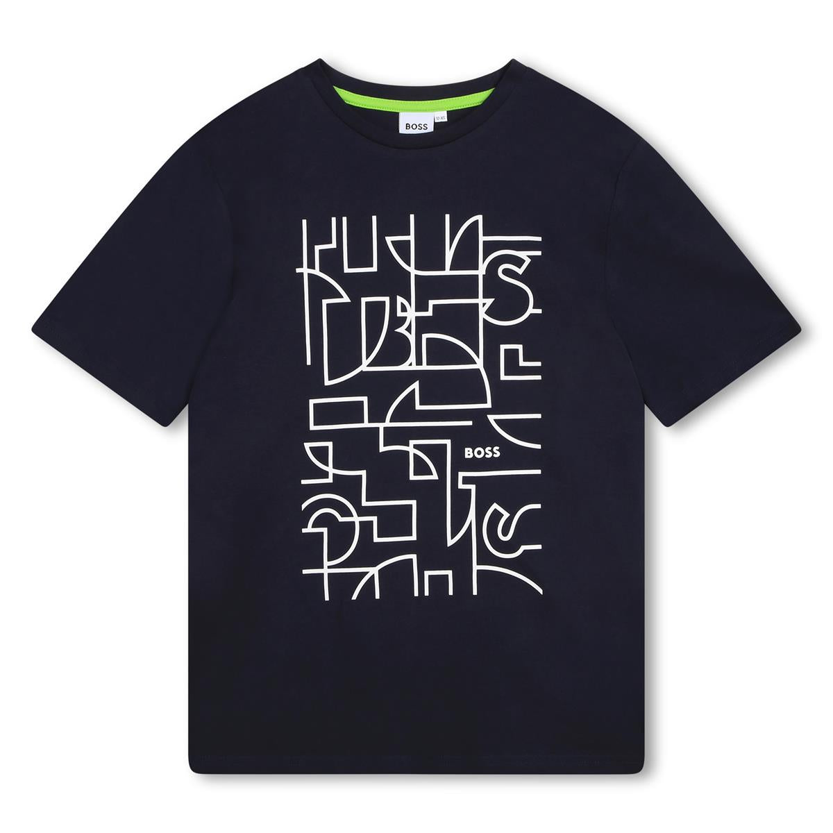 Boys Blue Logo Cotton T-Shirt