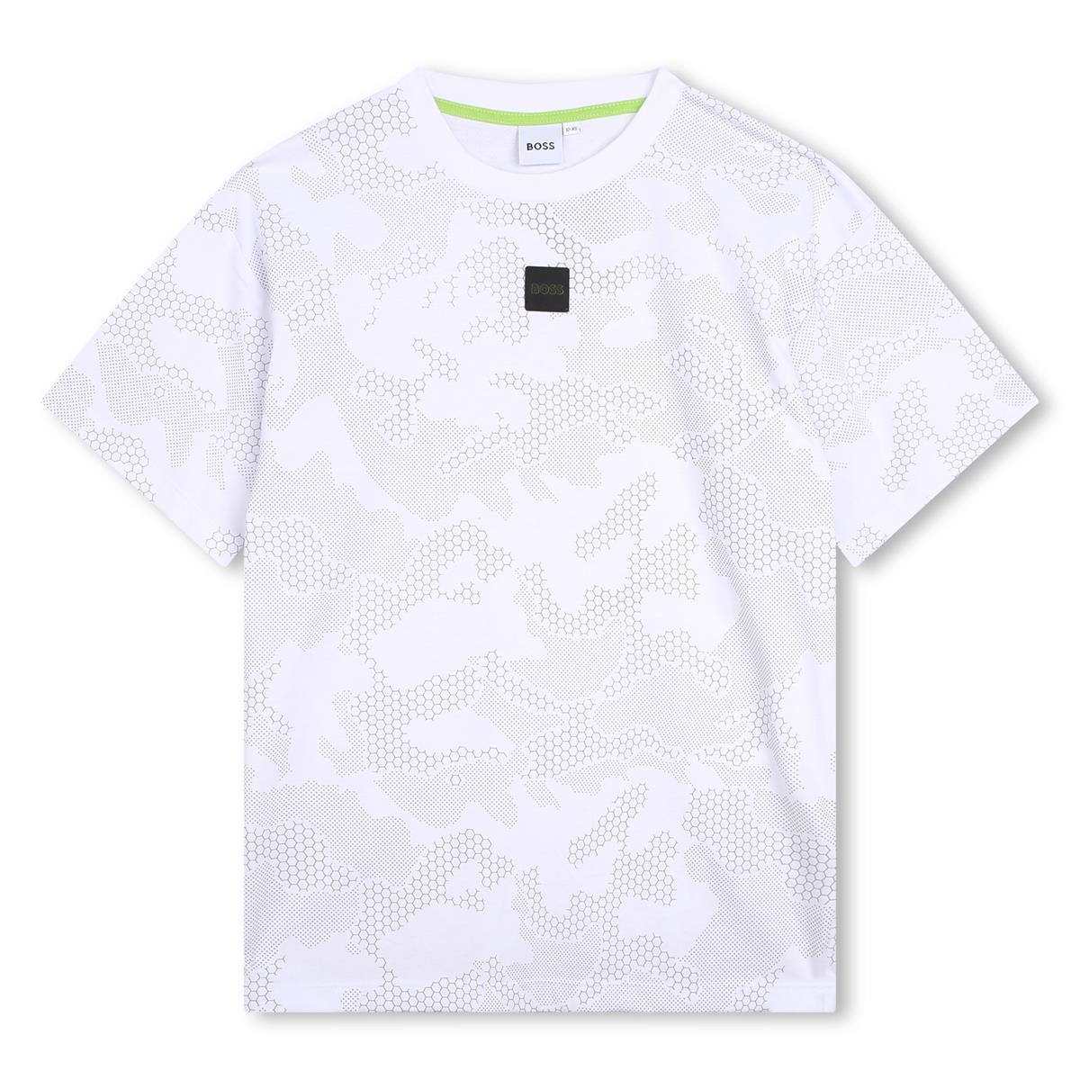 Boys White Cotton T-Shirt
