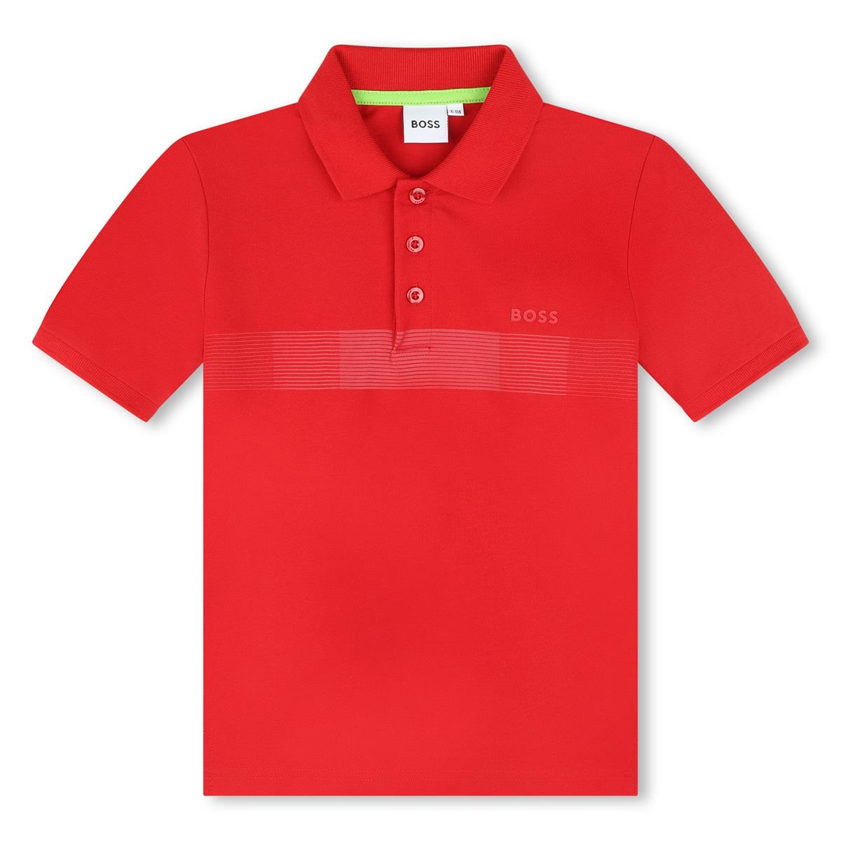 Boys Red Cotton Polo Shirt
