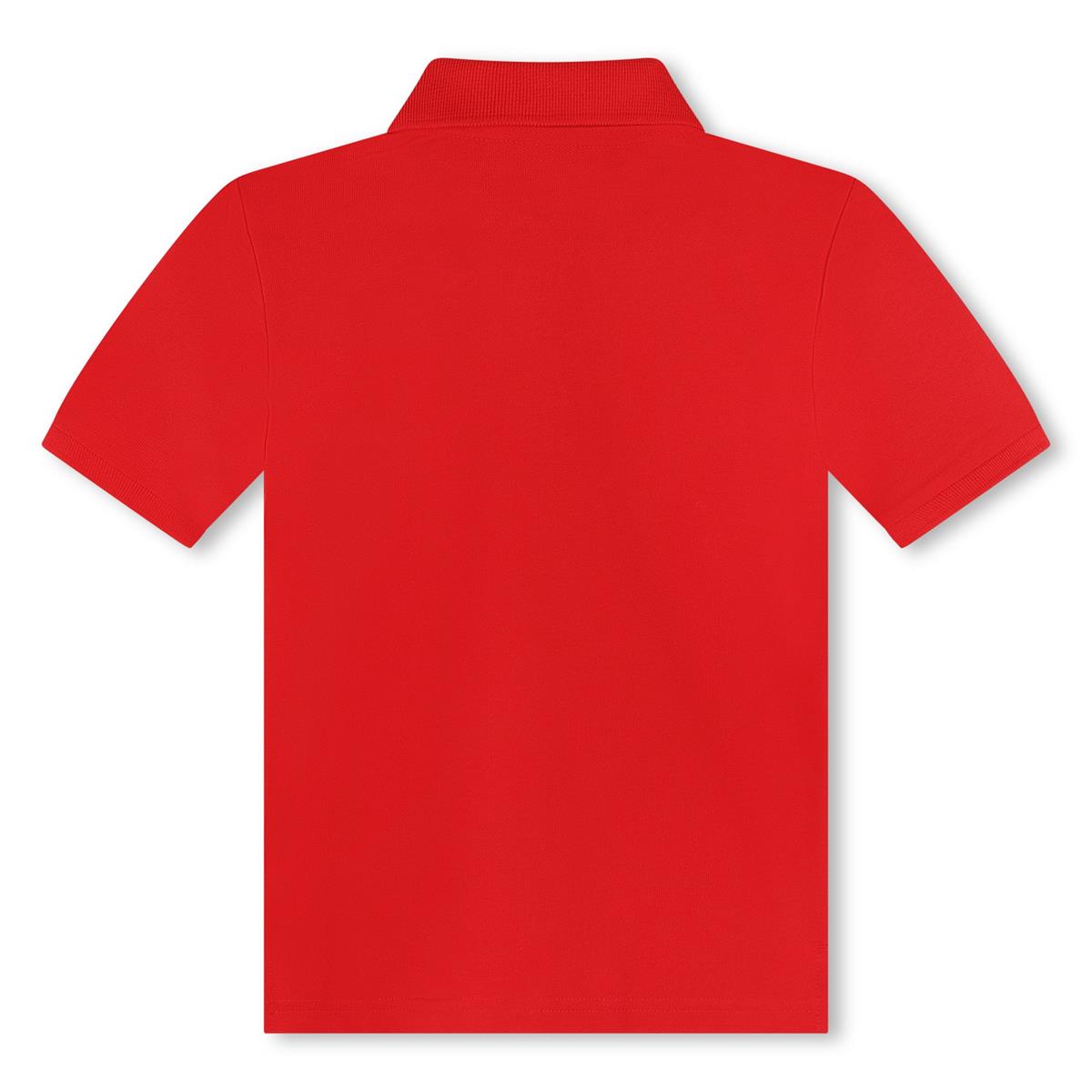 Boys Red Cotton Polo Shirt
