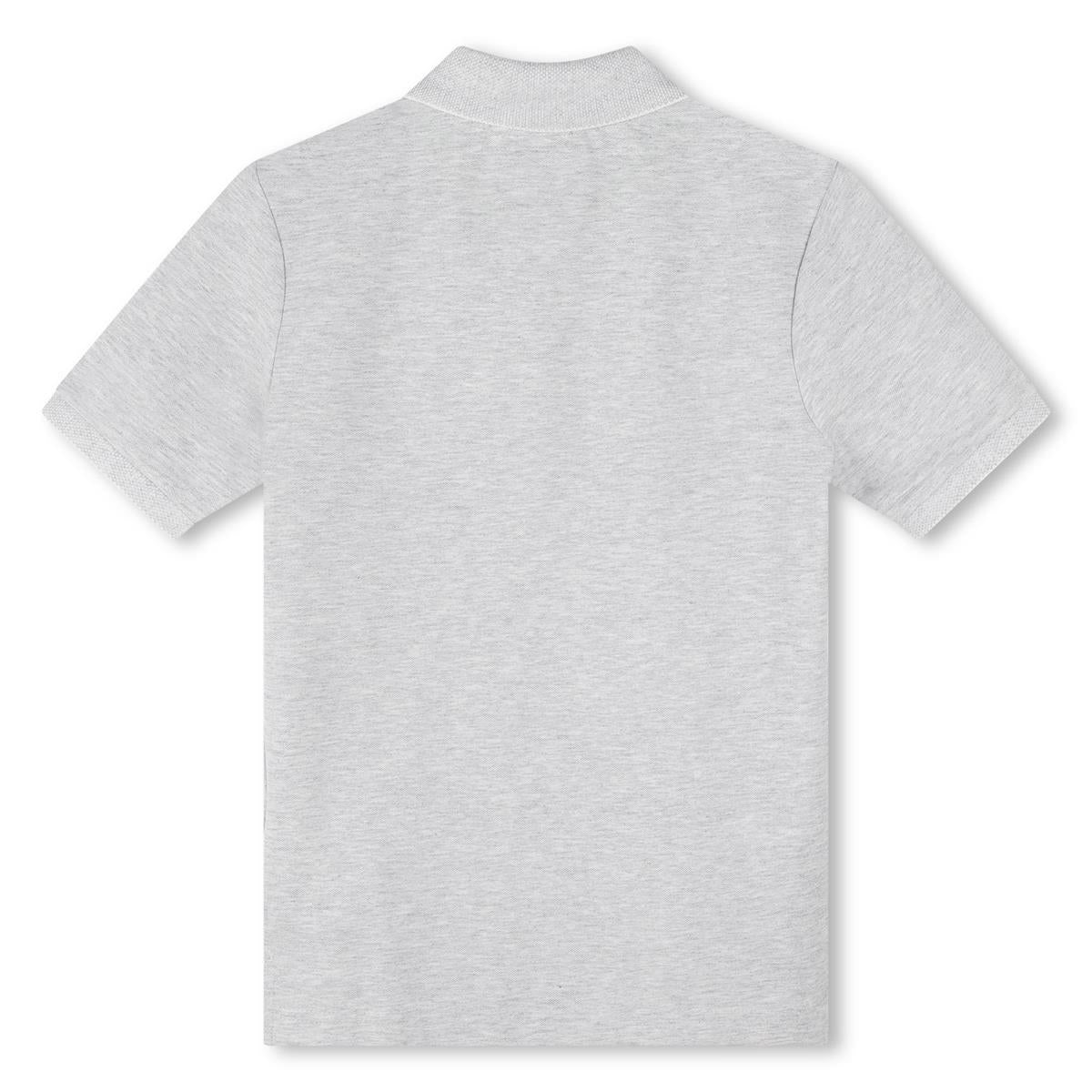 Boys Grey Cotton Polo Shirt