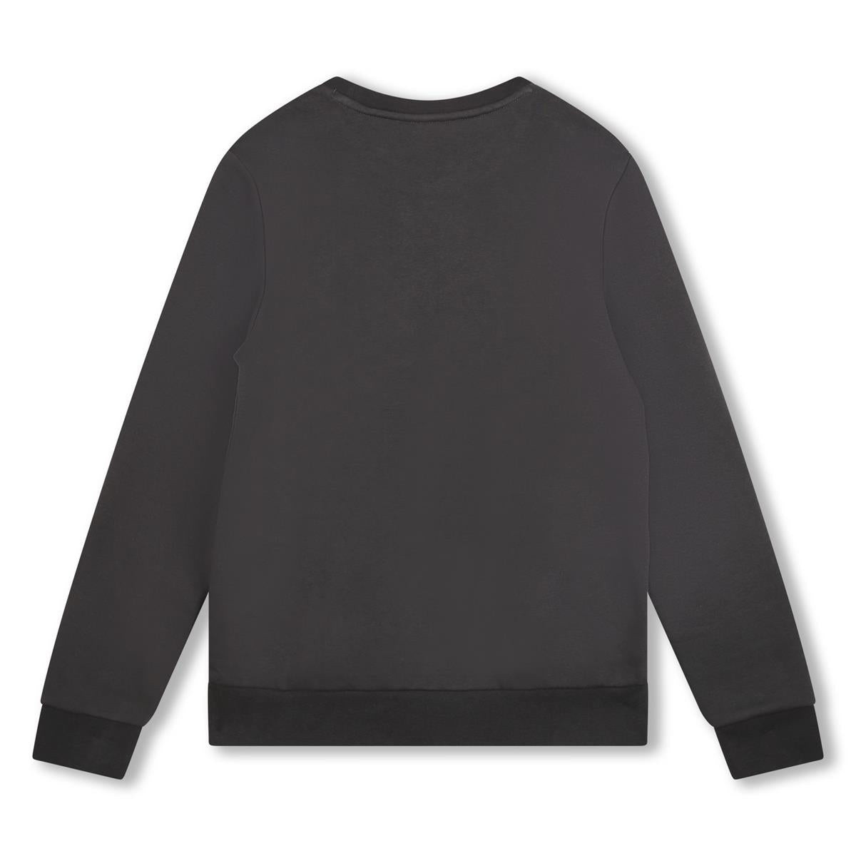 Boys Dark Grey Logo Cotton Sweatshirt