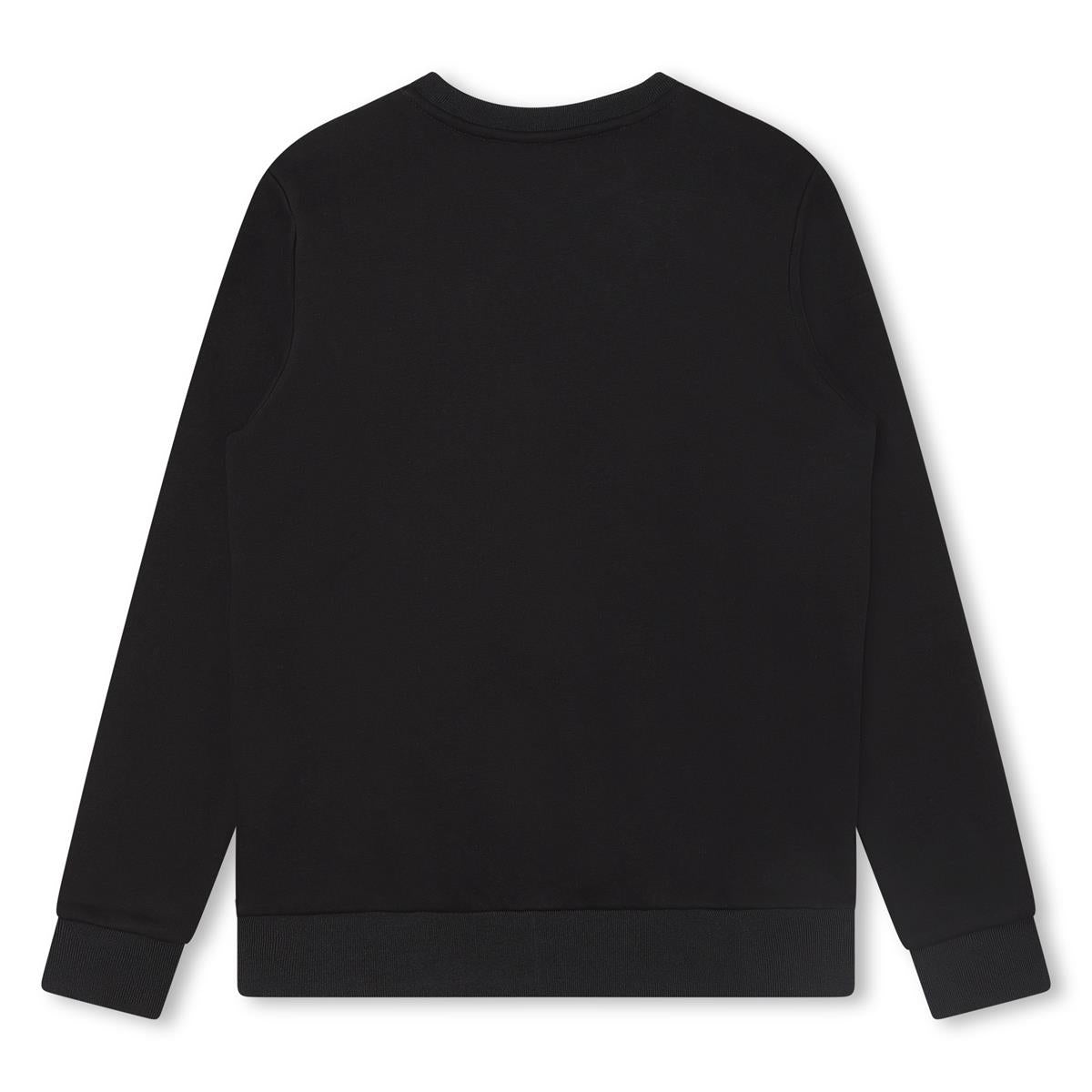 Boys Black Logo Cotton Sweatshirt