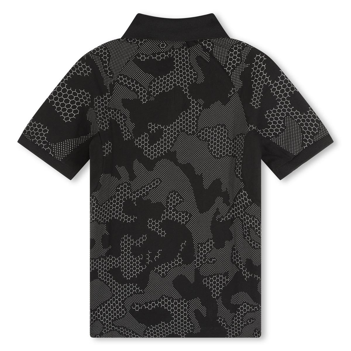 Boys Black Cotton Polo Shirt
