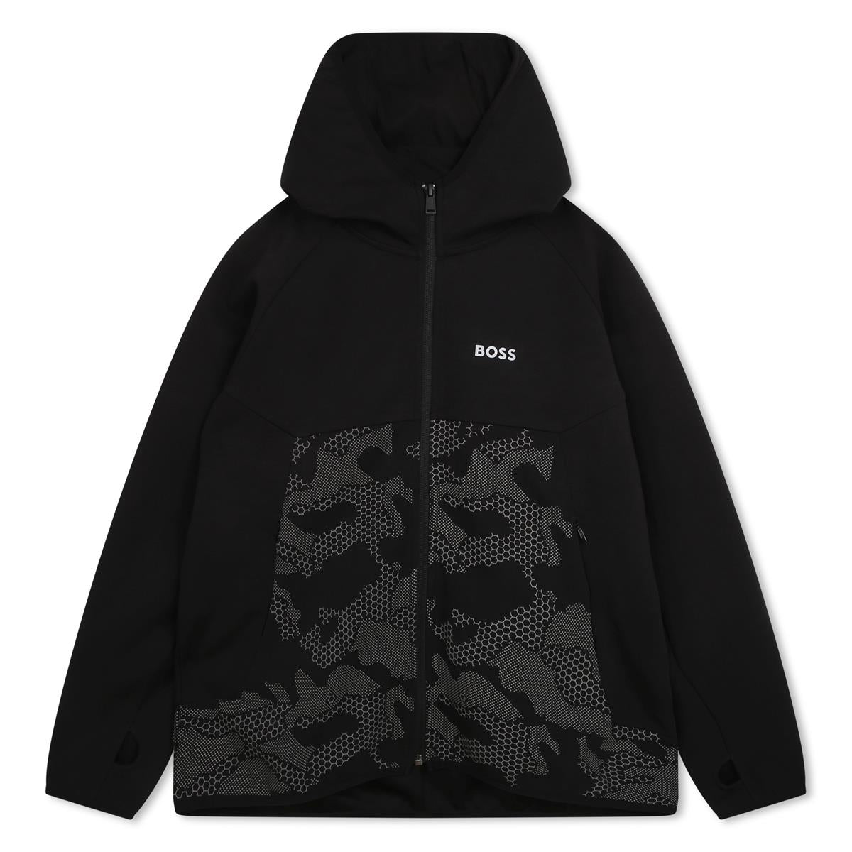 Boys Black Zip-Up Jacket
