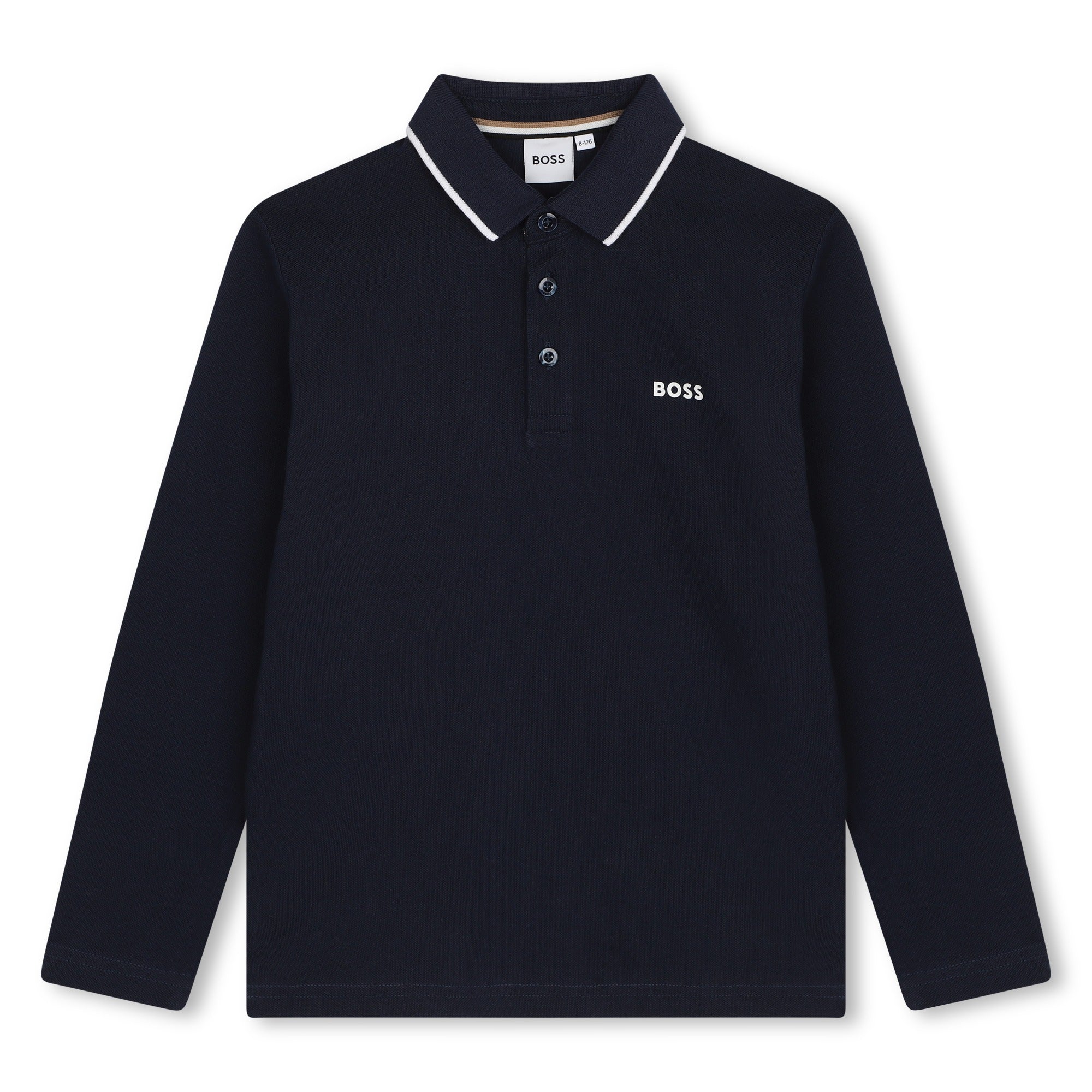 Boys Navy Cotton Polo Shirt