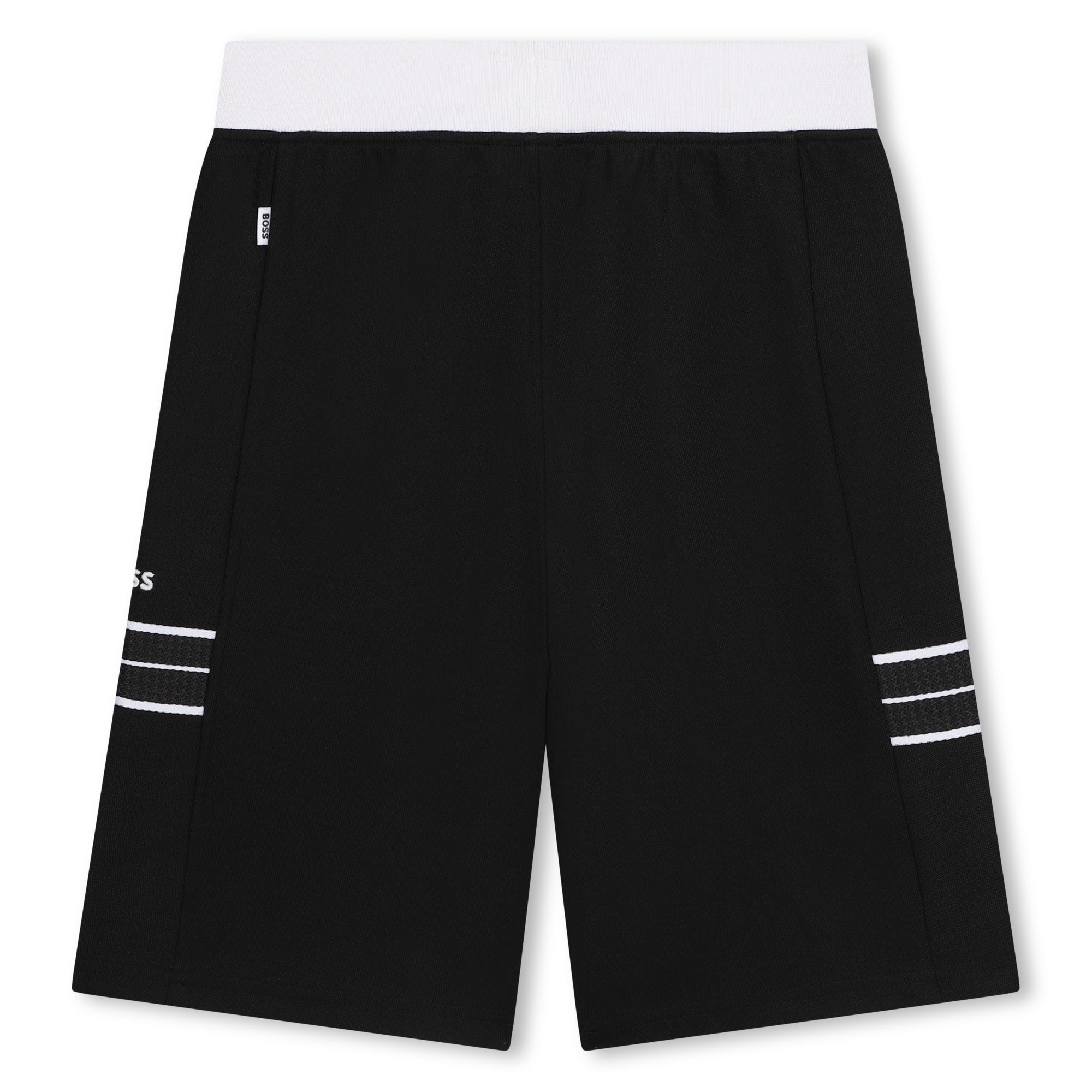 Boys Black Cotton Shorts