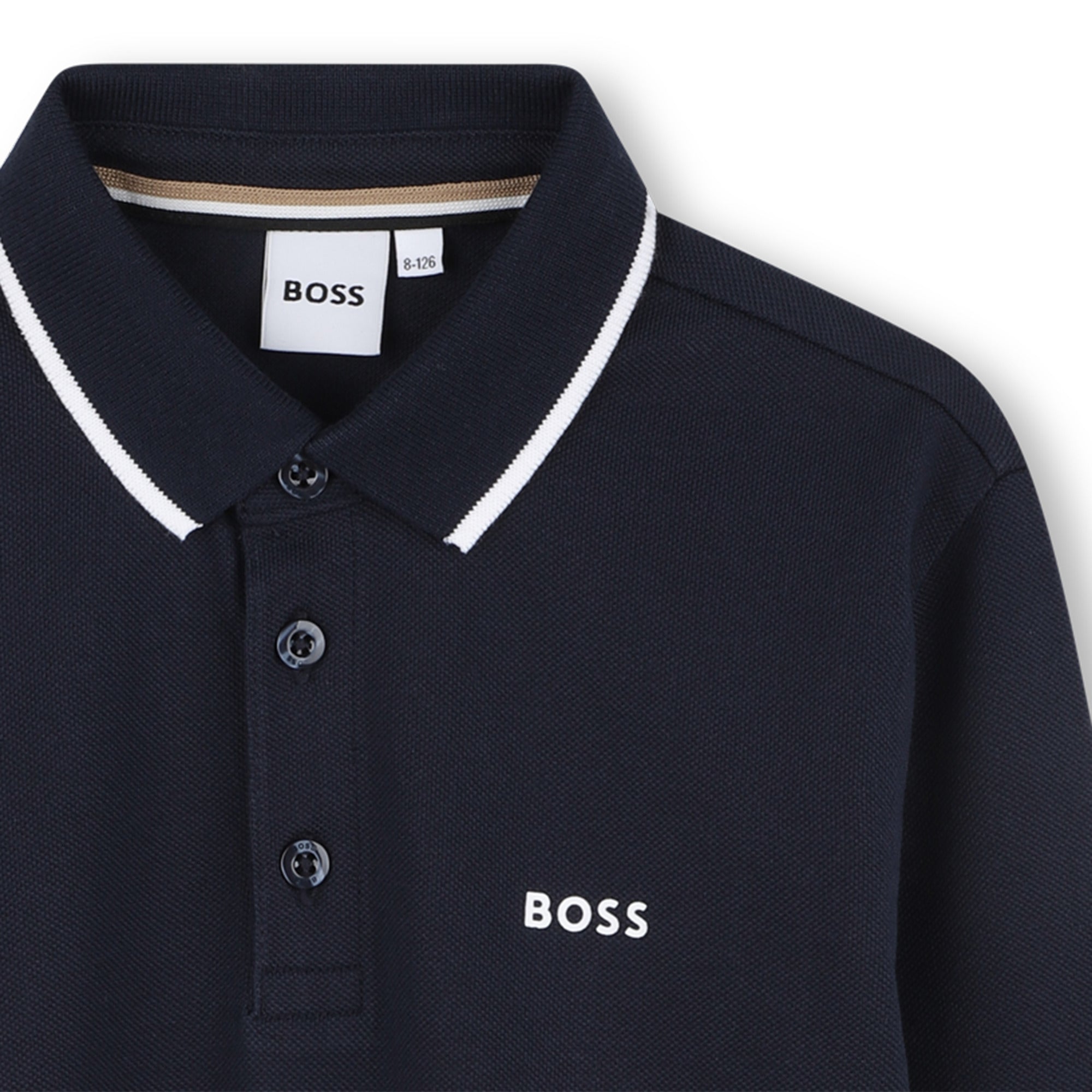 Boys Blue Logo Cotton Polo Shirt