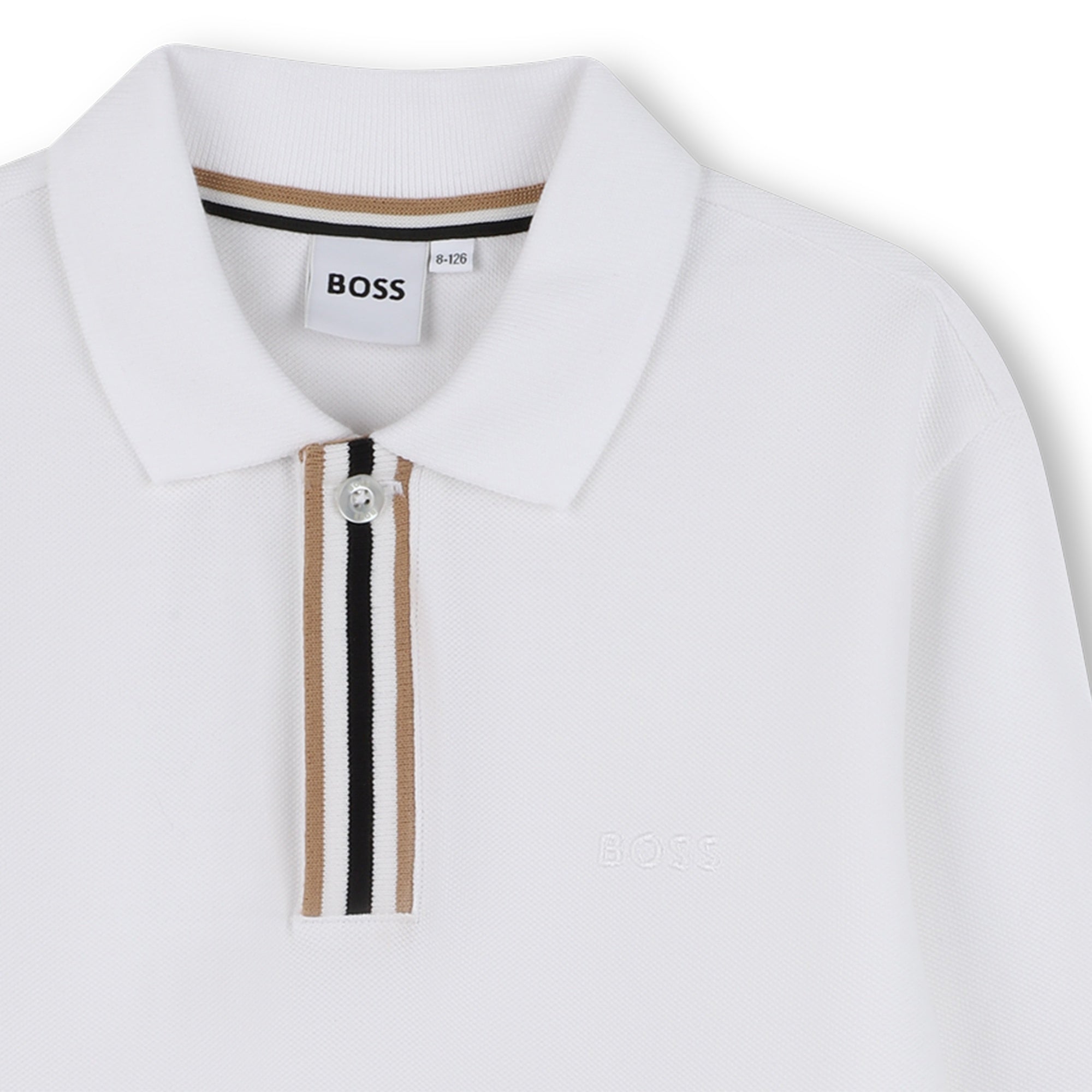 Boys White Cotton Polo Shirt