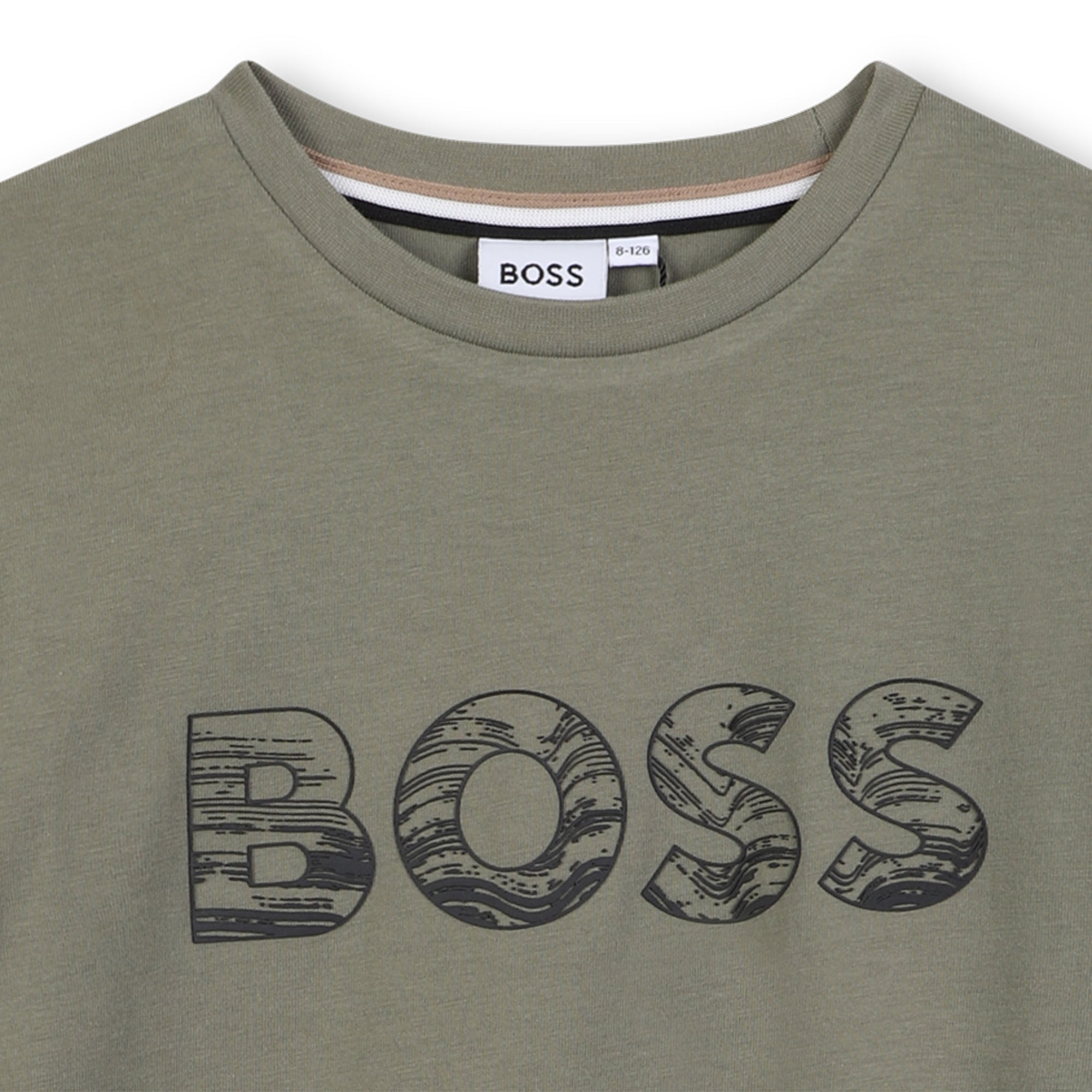 Boys Green Logo Cotton T-Shirt