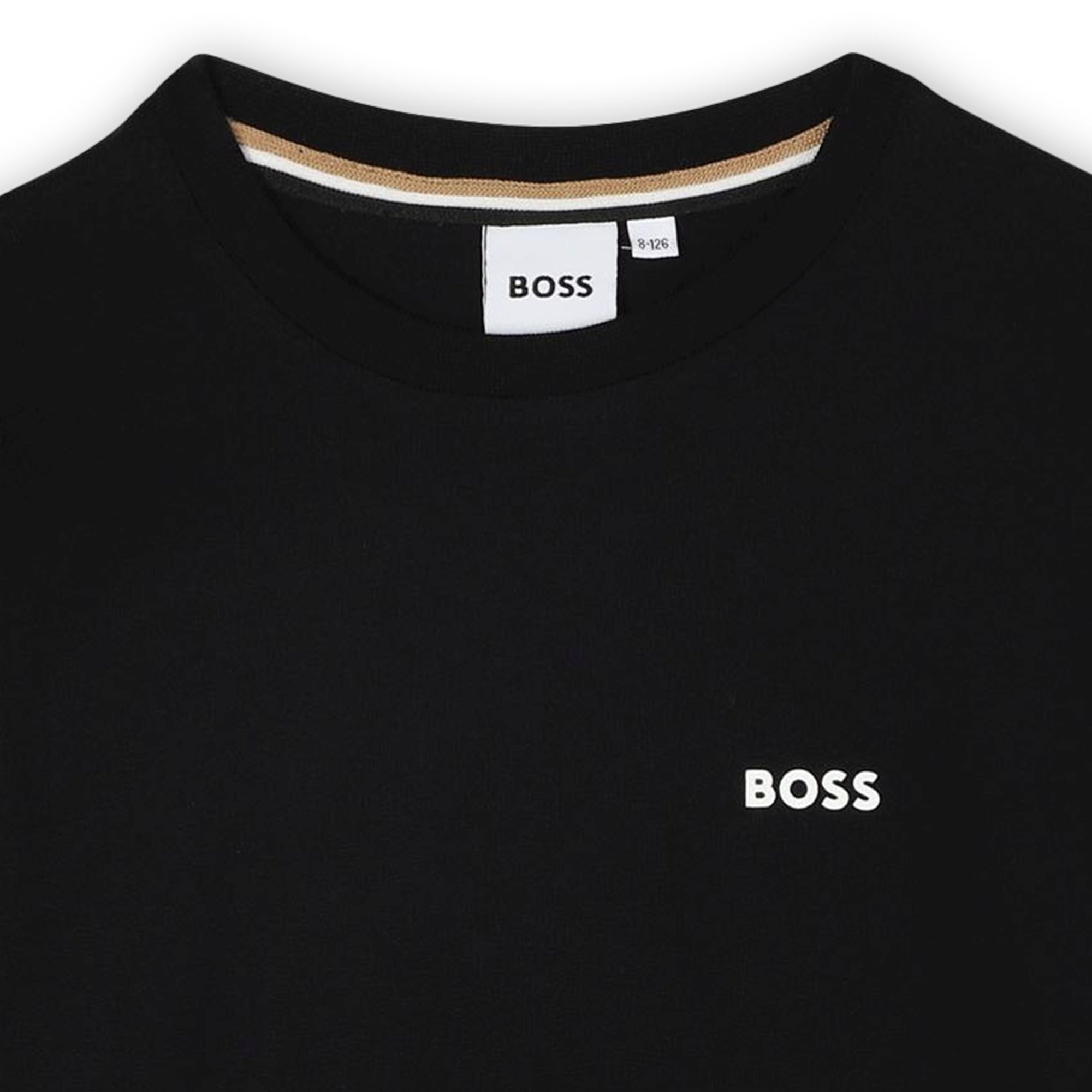 Boys Black Logo Cotton T-Shirt