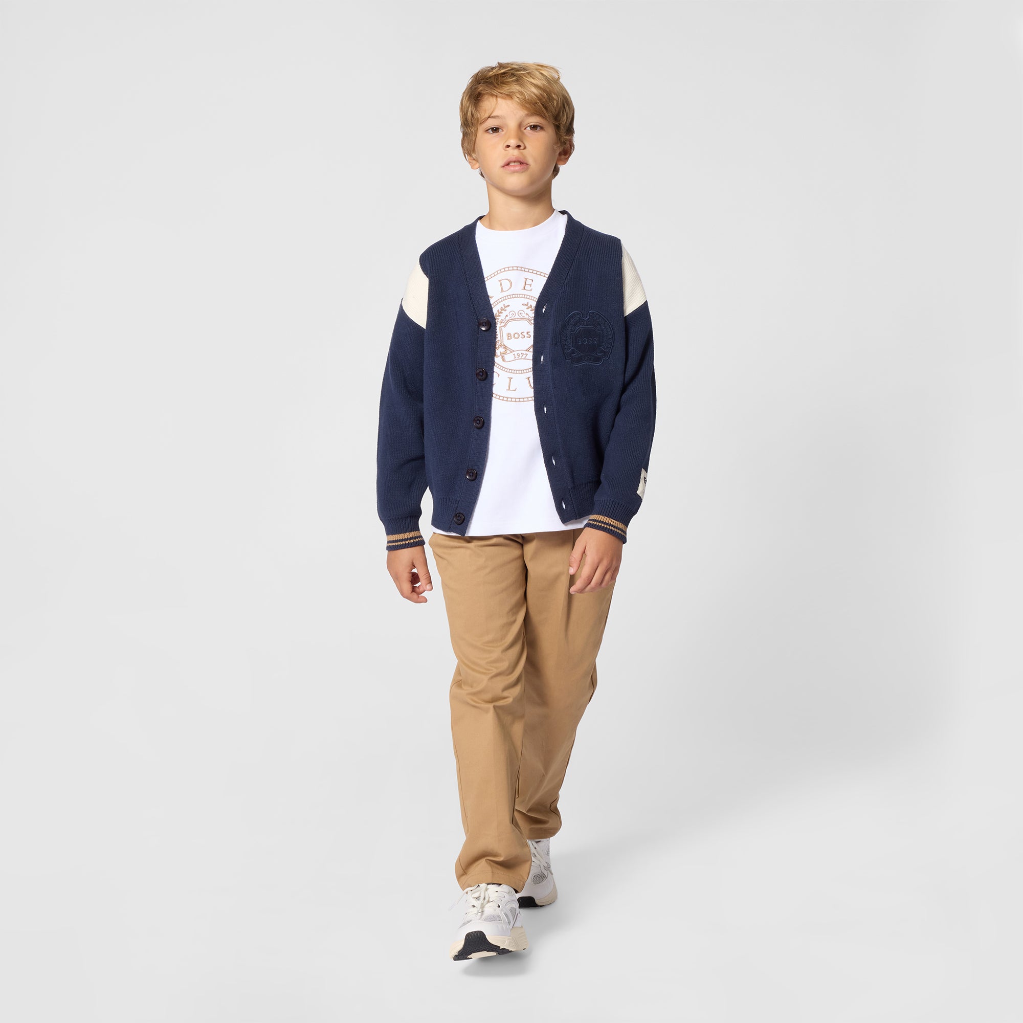 Boys Blue Cotton Knit Cardigan