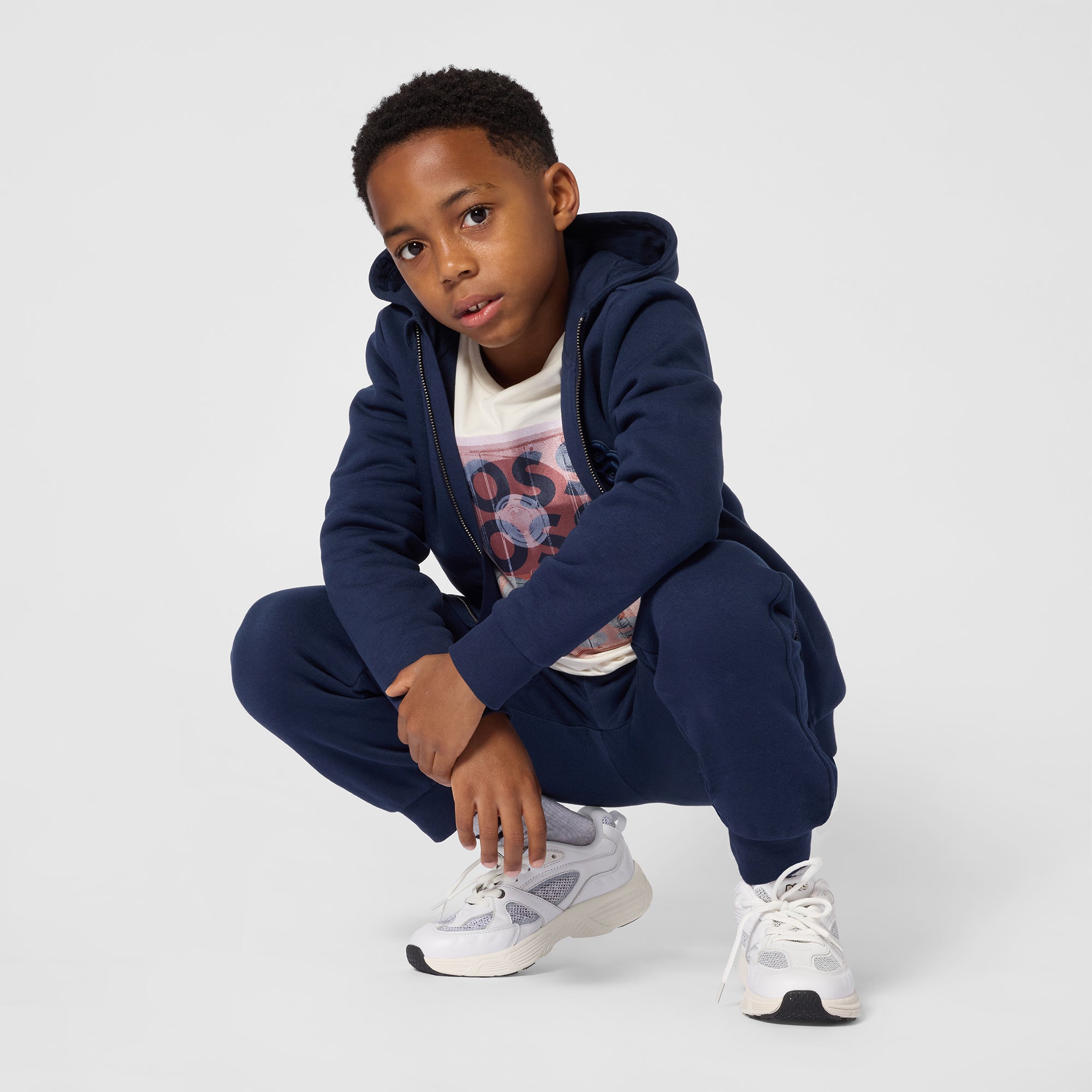 Boys Blue Cotton Zip-Up Top