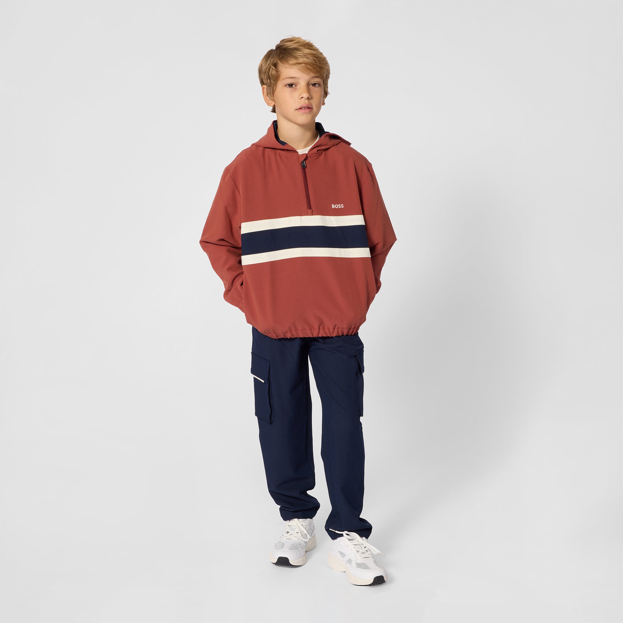 Boys Red Hooded Sweatshirt
