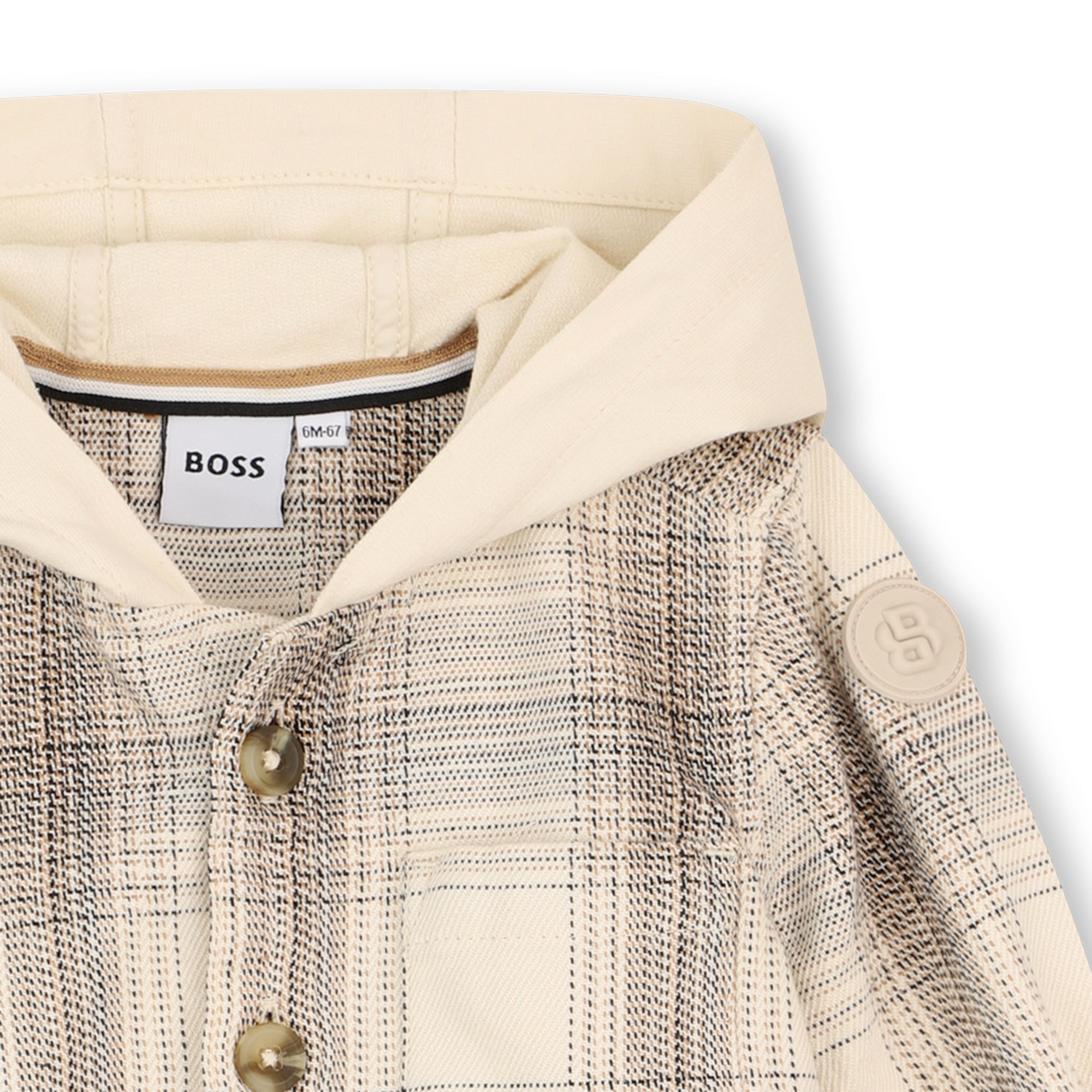 Baby Boys Ivory Check Cotton Shirt