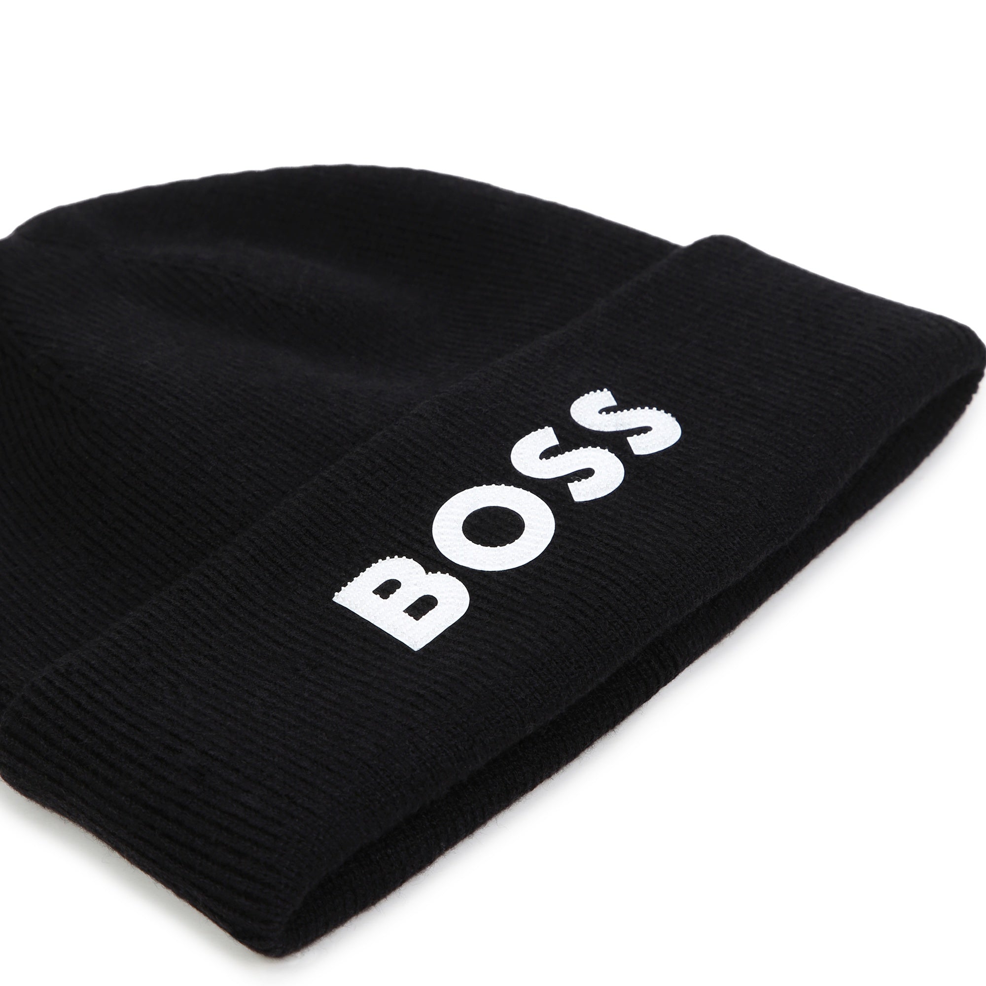 Boys Black Logo Knit Hat