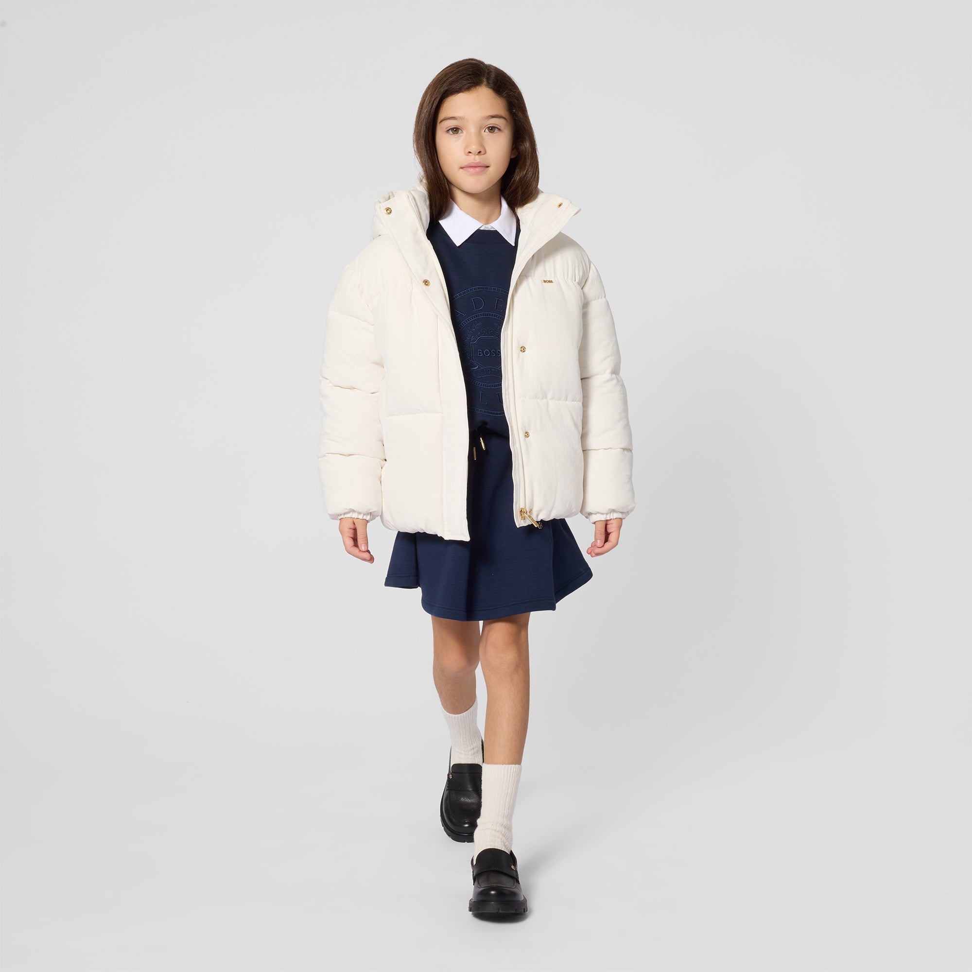 Boys & Girls Dark Blue Cotton Sweatshirt