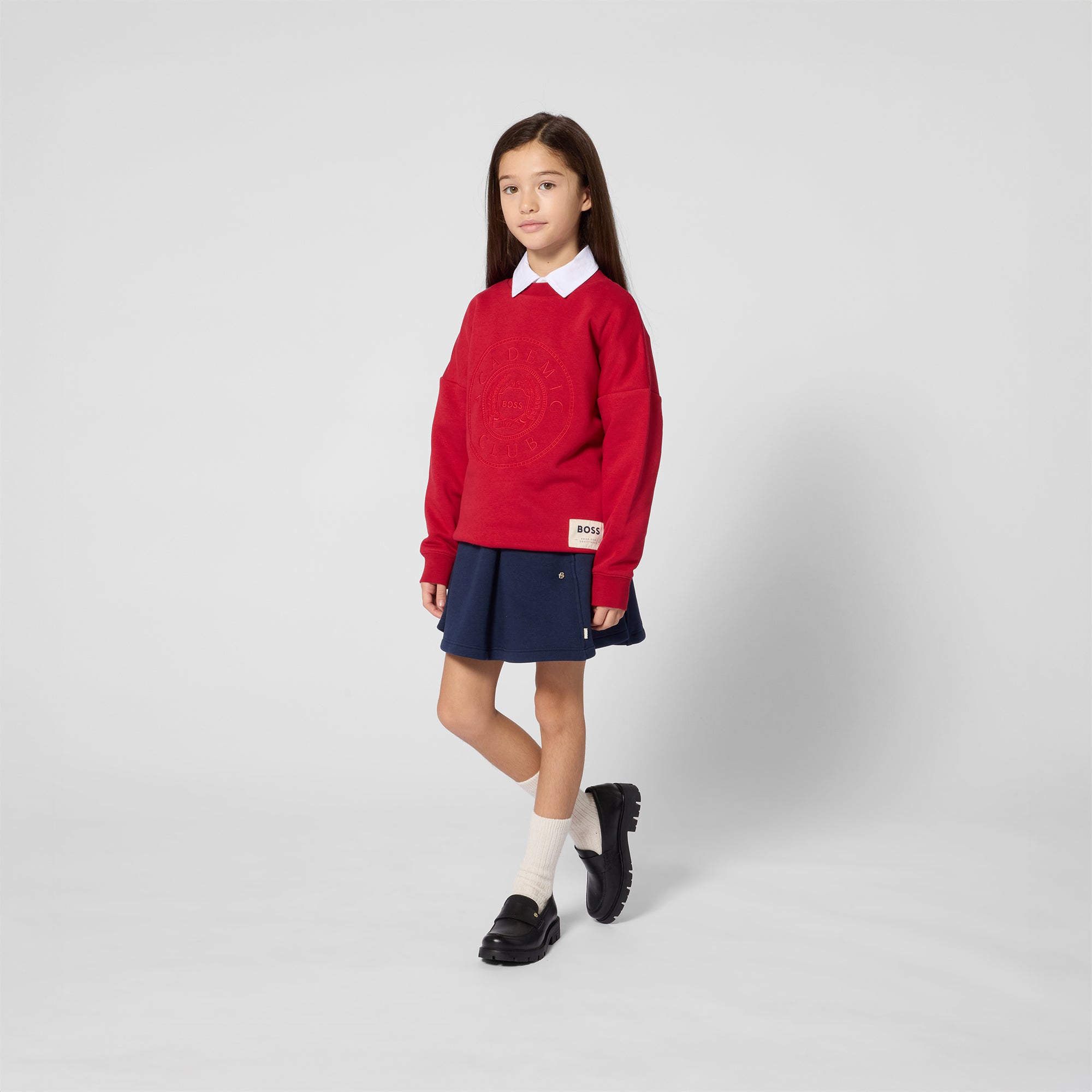 Boys & Girls Red Cotton Sweatshirt