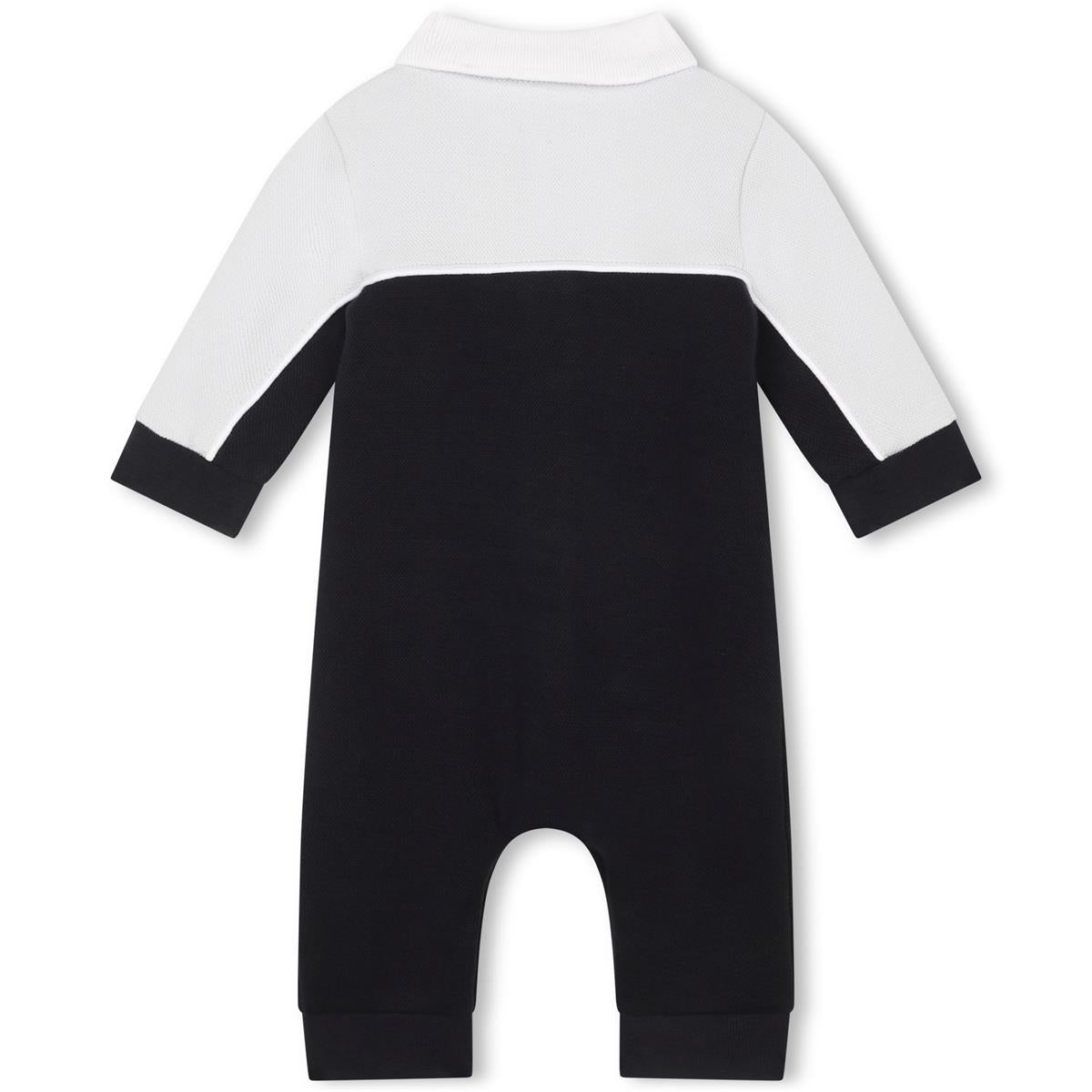 Baby Boys White Cotton Babysuit