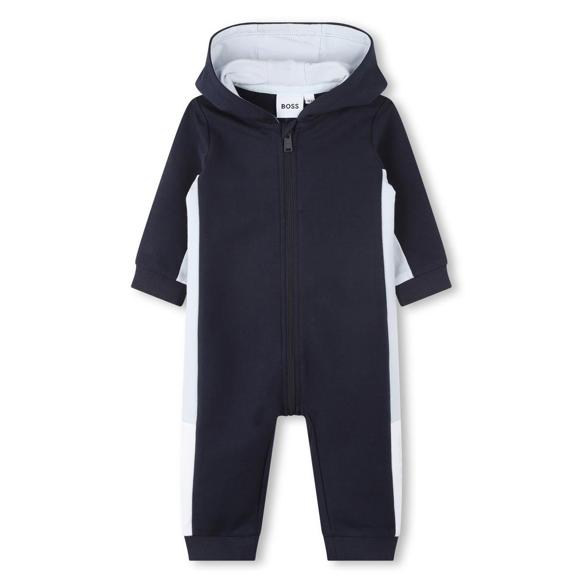 Baby Boys Navy Cotton Babysuit