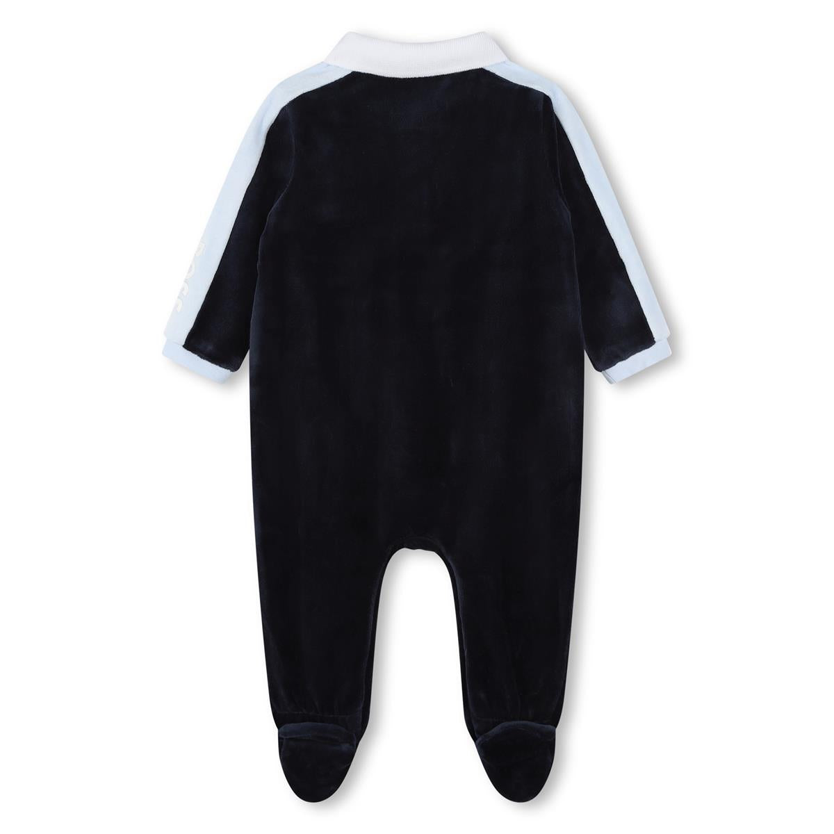 Baby Boys Navy Cotton Babysuit
