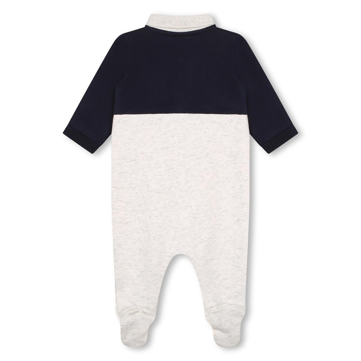 Baby Boys Grey Cotton Babysuit