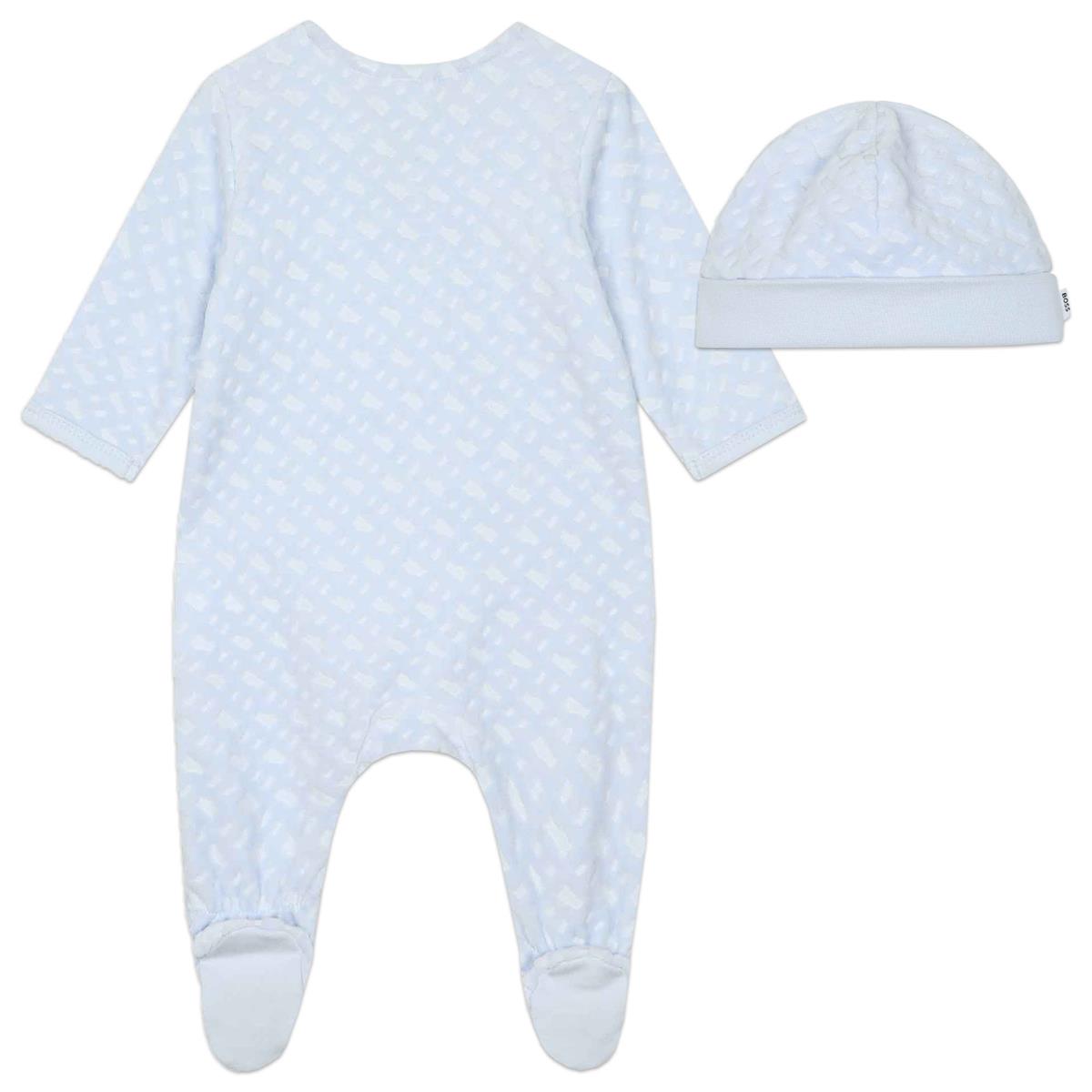 Baby Boys Light Blue Cotton Babysuit Set