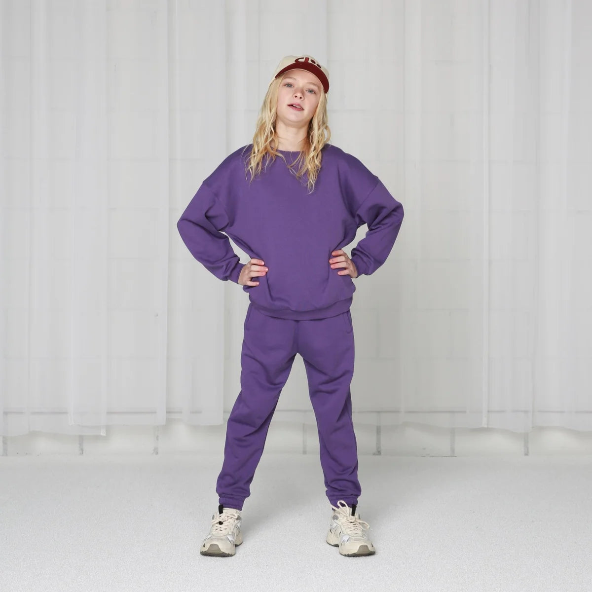 Boys & Girls Purple Cotton Trousers