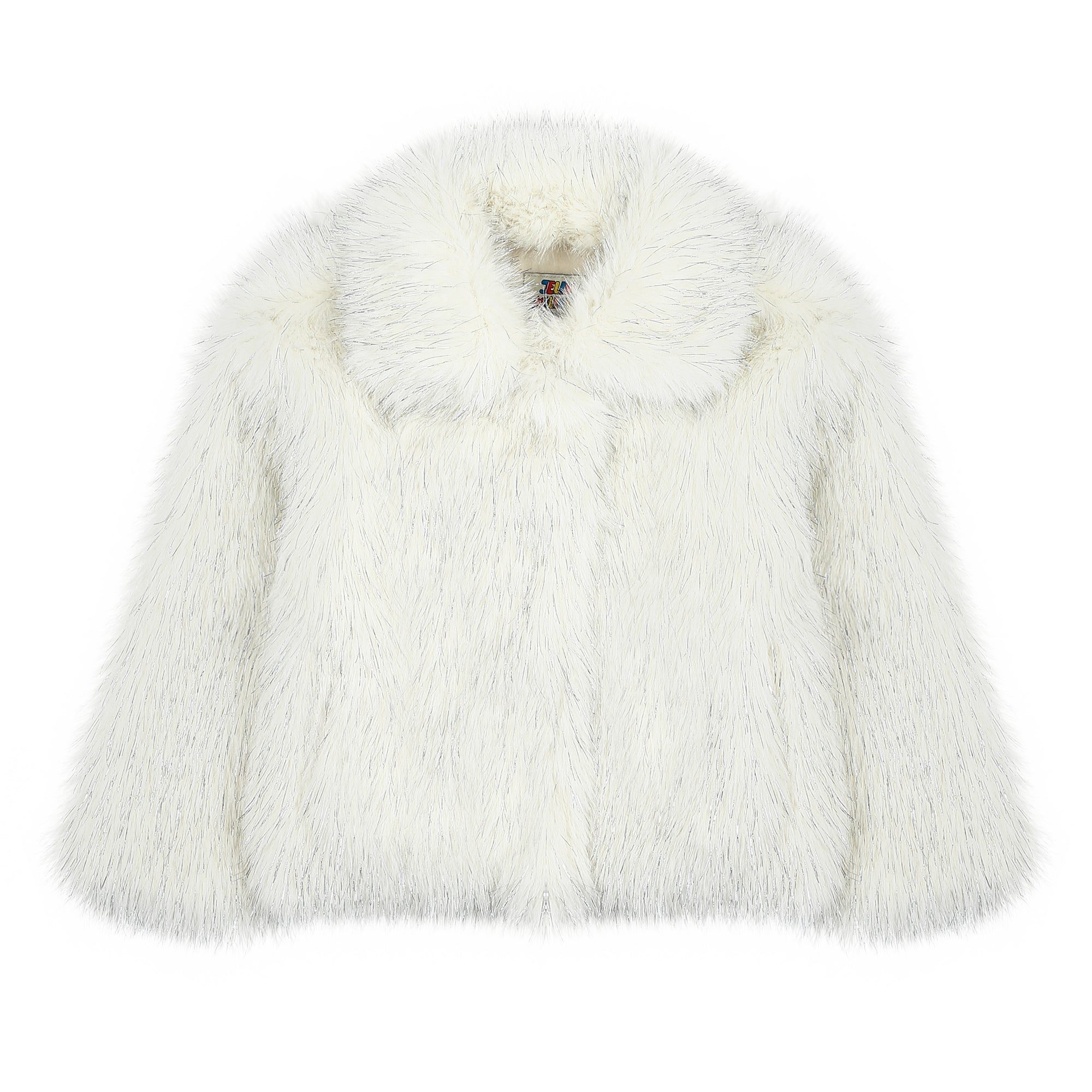 Girls White Plush Coat