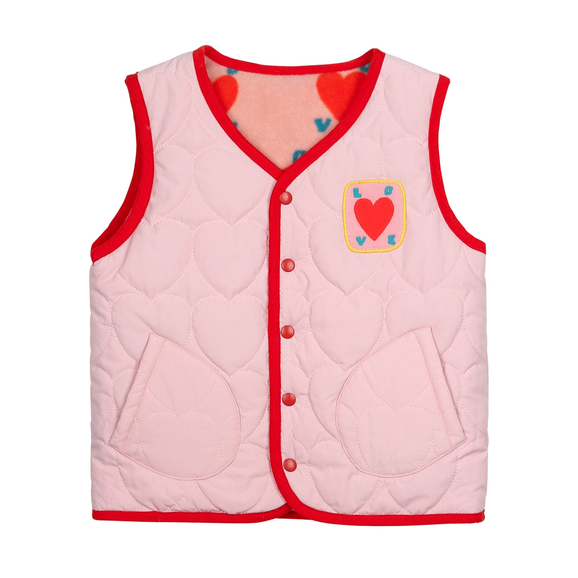 Girls Pink Reversible Gilet