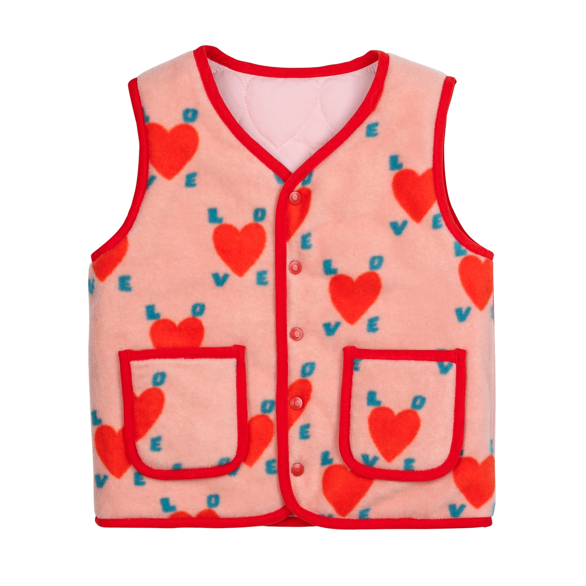 Girls Pink Reversible Gilet