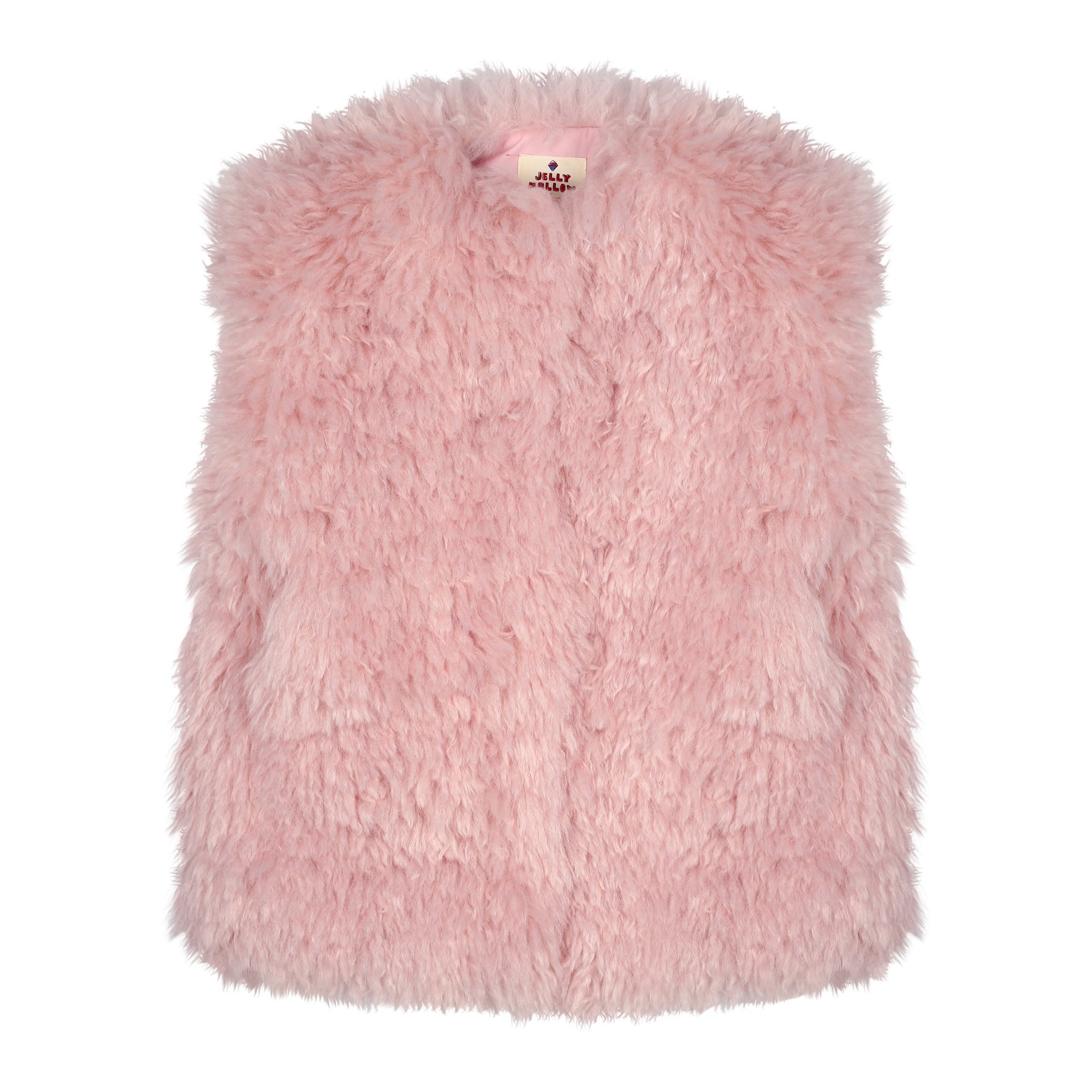 Girls Pink Plush Gilet