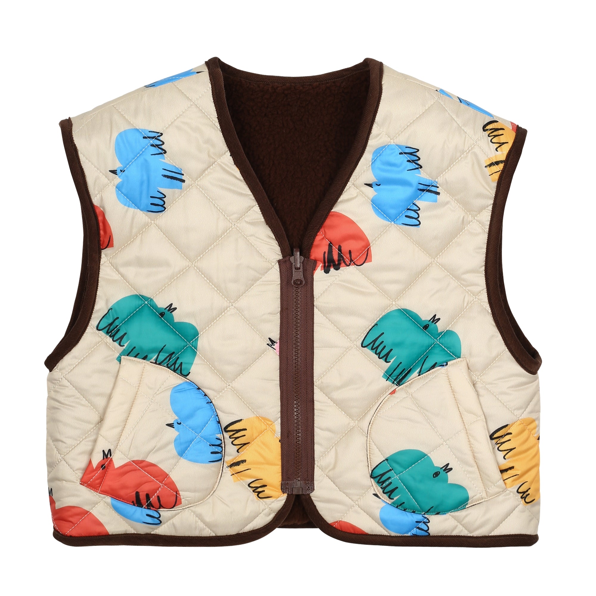 Boys & Girls Beige Reversible Gilet