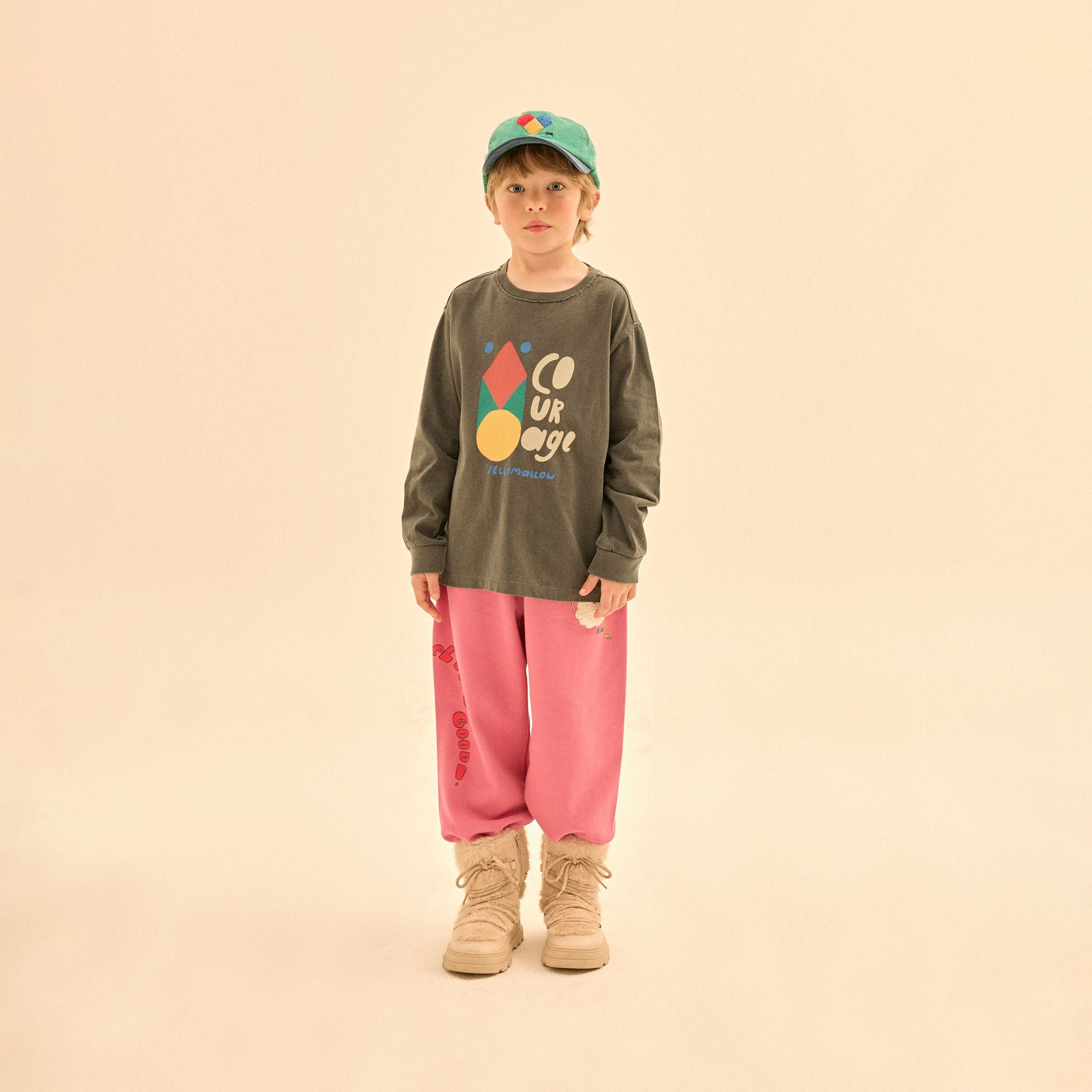 Boys & Girls Charcoal Printed Cotton Sweatshirt