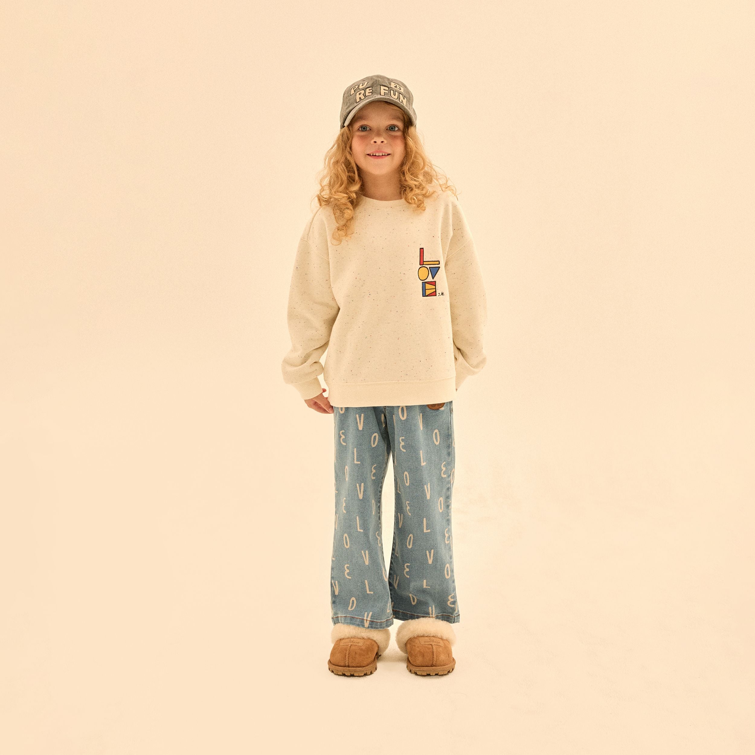 Boys & Girls Ivory Cotton Sweatshirt