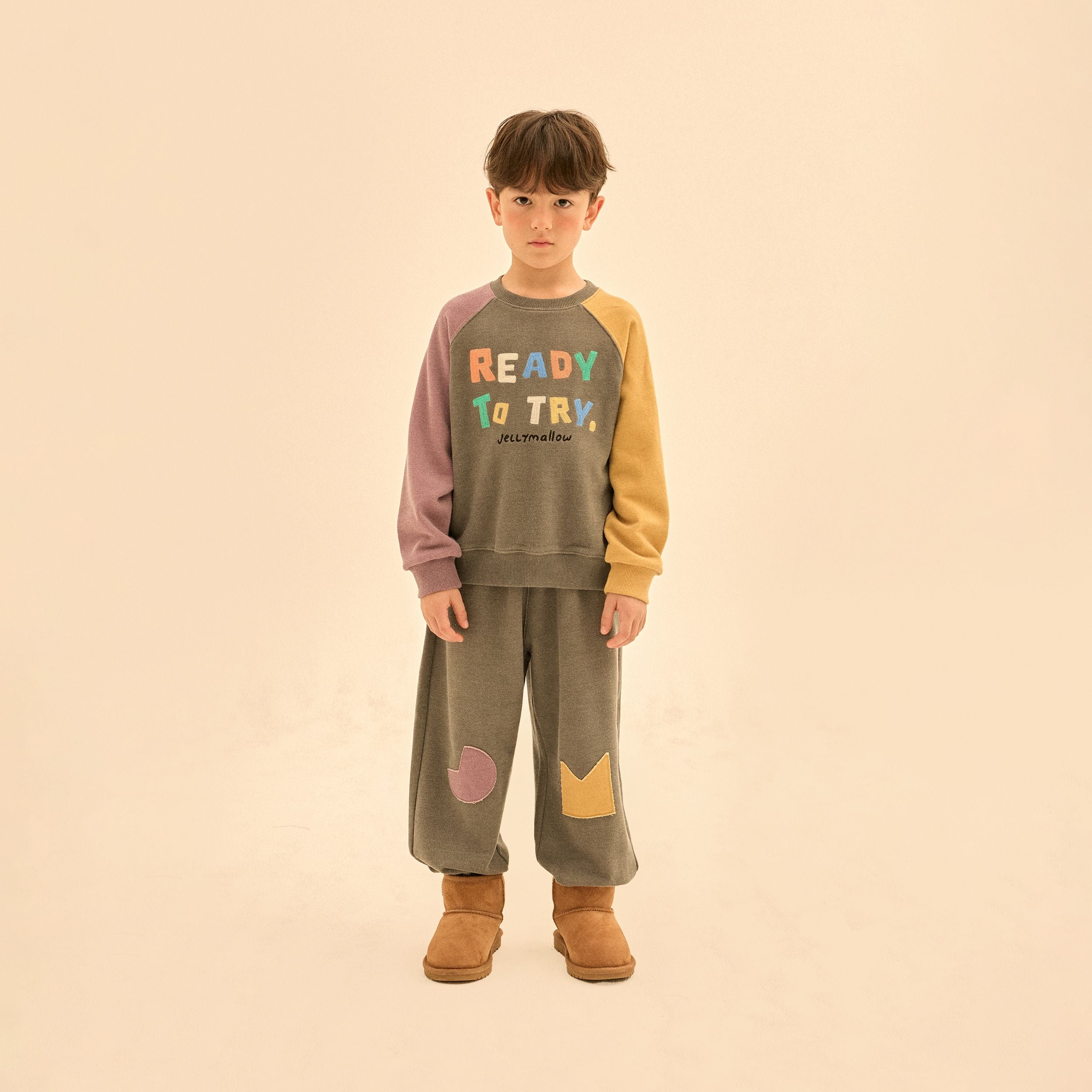 Boys & Girls Charcoal Logo Cotton Sweatshirt
