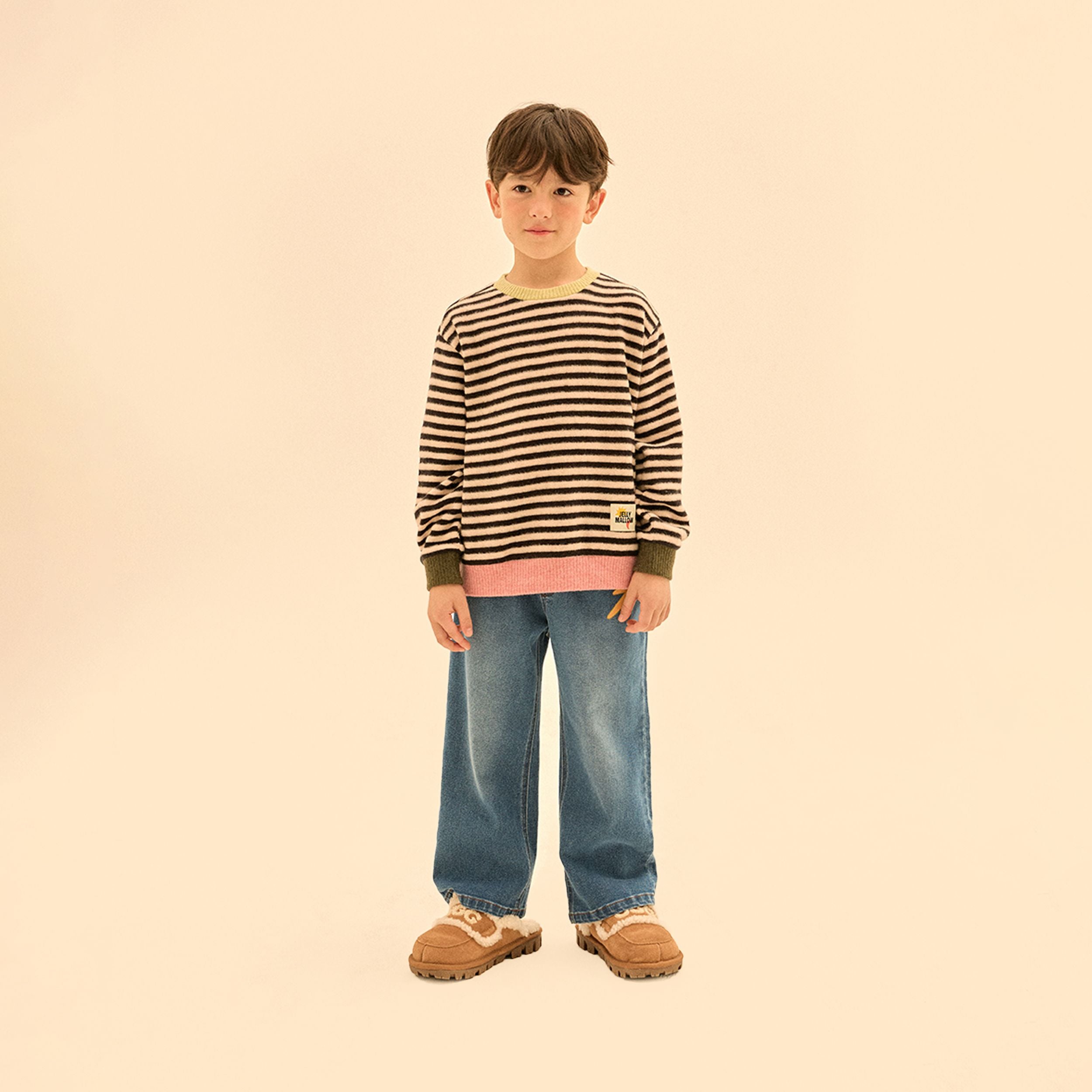 Boys & Girls Black Stripes Knit Sweater