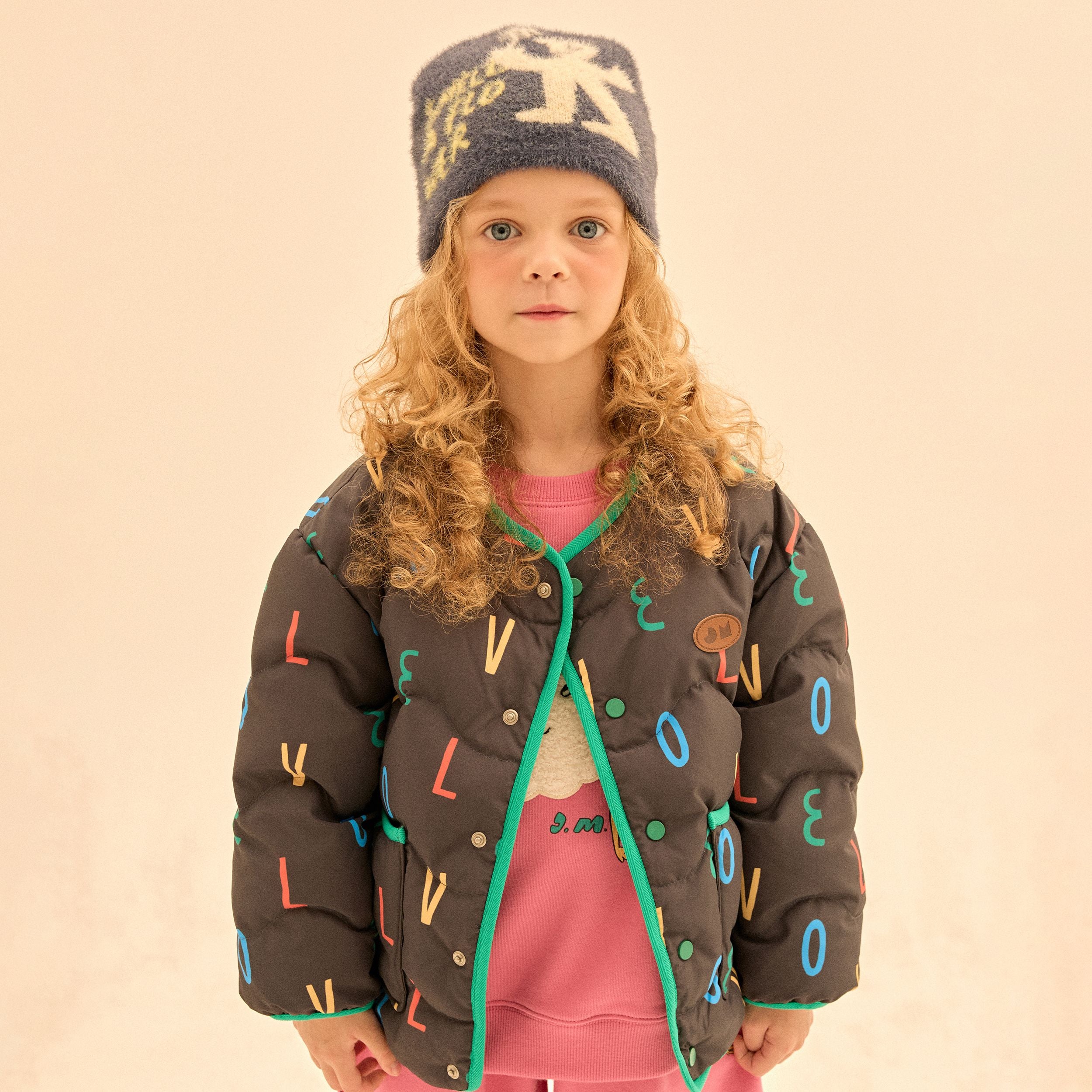Boys & Girls Navy Jacquard Knit Hat