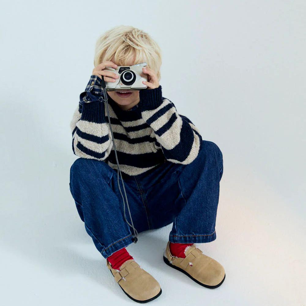 Boys & Girls Navy Stripes Wool Sweater