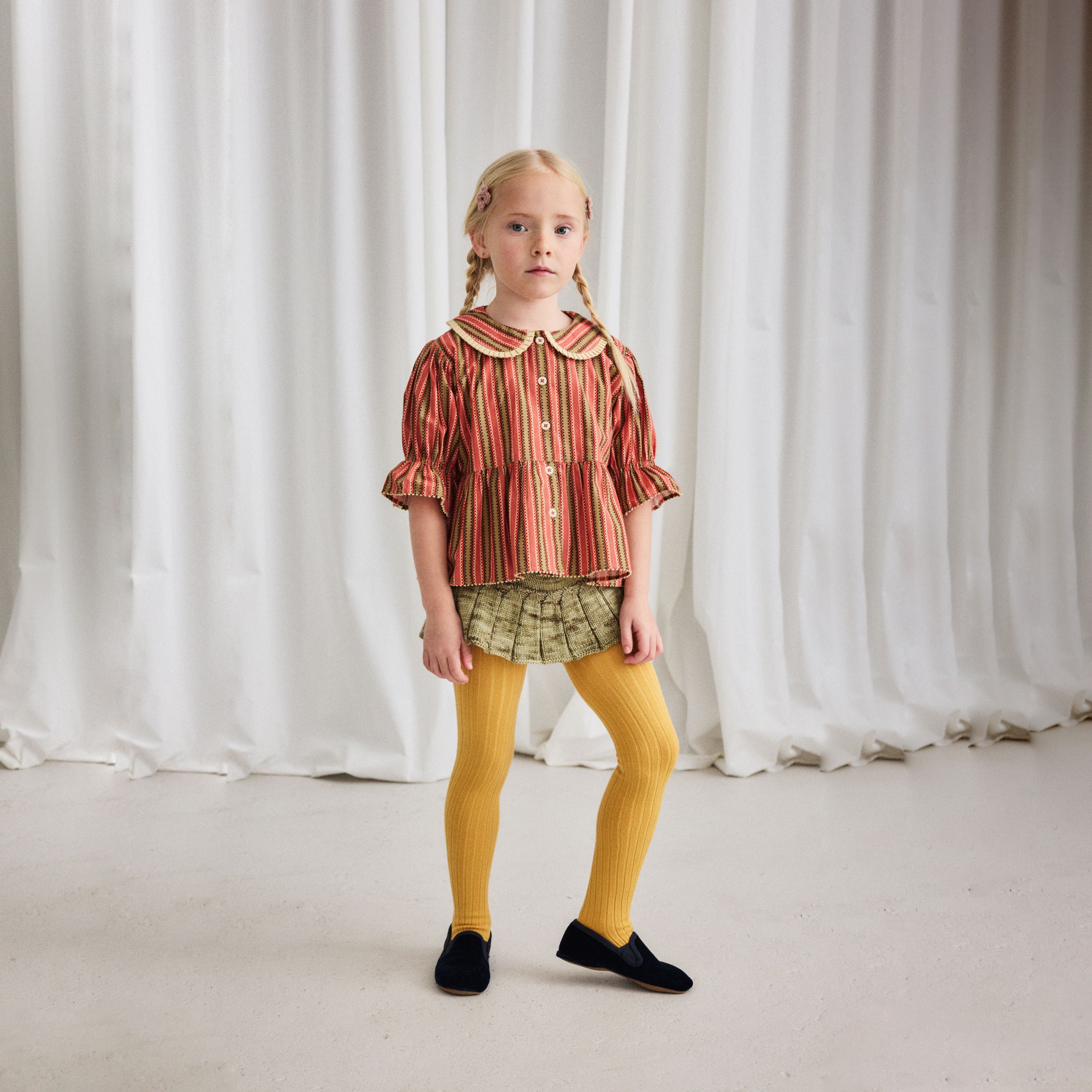 Girls Green Wool Skirt