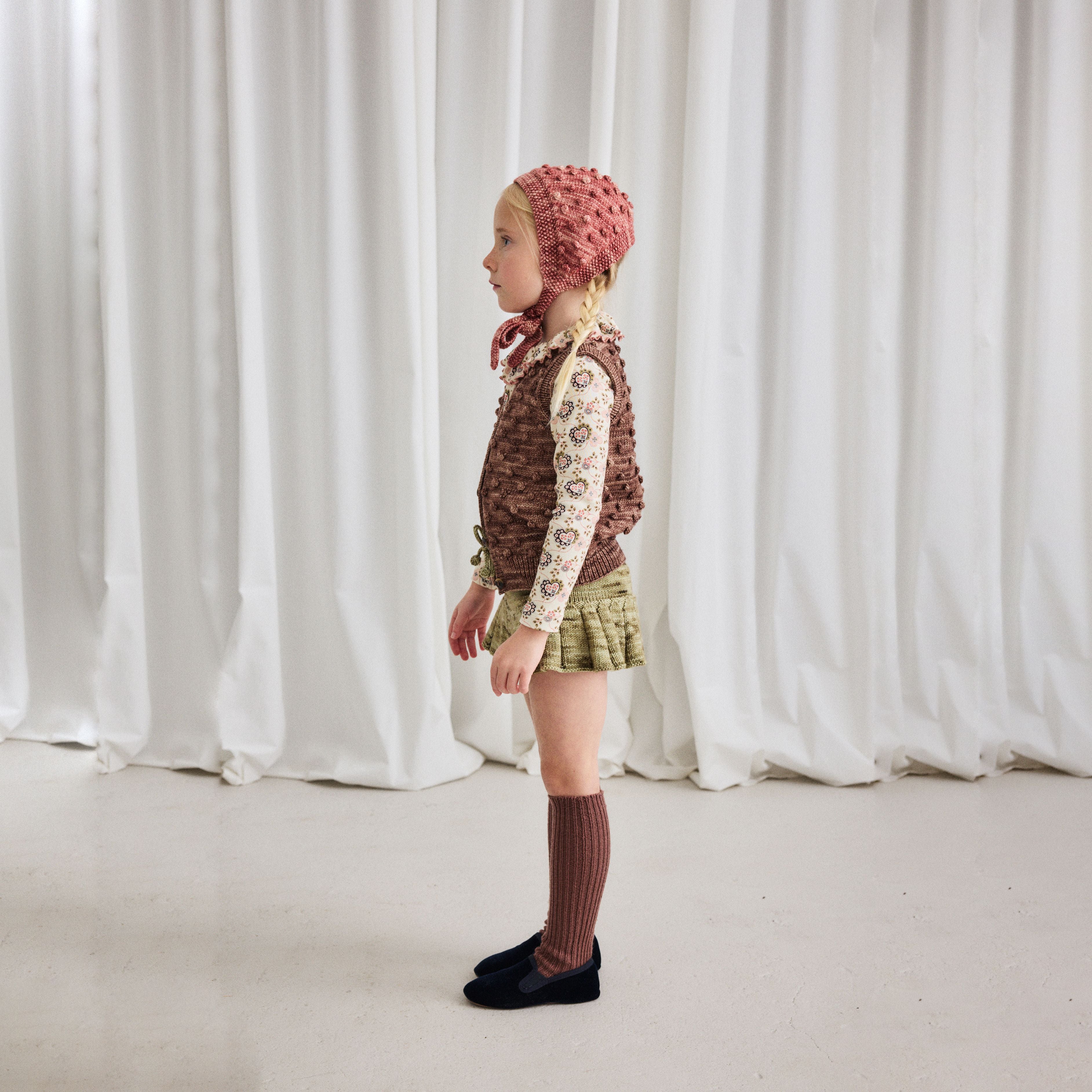Girls Green Wool Skirt